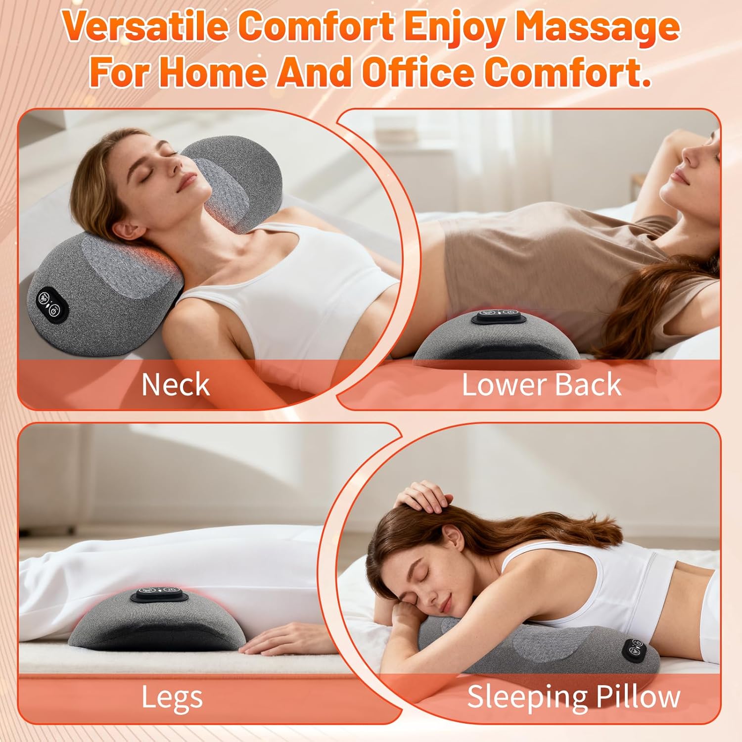 3-in-1-Rückenmassagegerät, Rückenmassagegerät, Schultermassagegerät, ergonomische Rückenstütze mit Traktionslifting und Vibrationsmassage und Wärmekompresse für Nacken, Schultern und Rücken – Bild 7