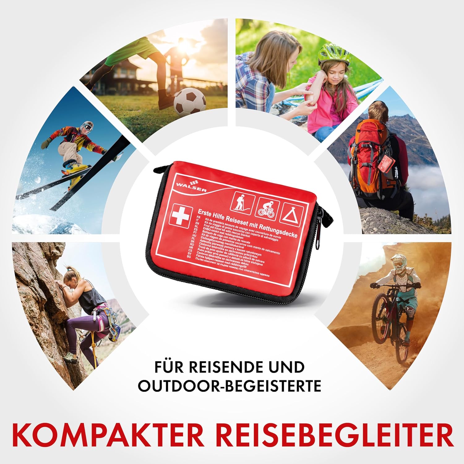 WALSER Premium Mini Erste-Hilfe-Set 2026, wasserdichtes Notfallset Outdoor/Camping/Fahrrad, 31-teiliges Reiseapotheken-Set, kompaktes Erste-Hilfe-Set Outdoor, Mini-Erste-Hilfe-Set 2026, Erste-Hilfe-Set – Bild 3