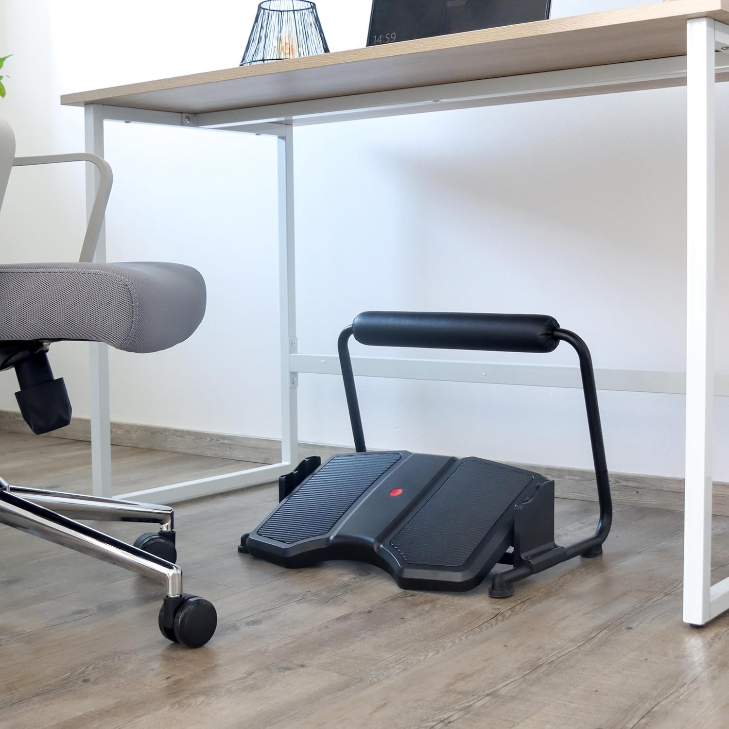 hjh OFFICE Büro-Fußstütze Podi F, schwarz, ergonomische Fußstütze, höhenverstellbar und neigbar, mit Beinauflage, 830111 – Bild 5