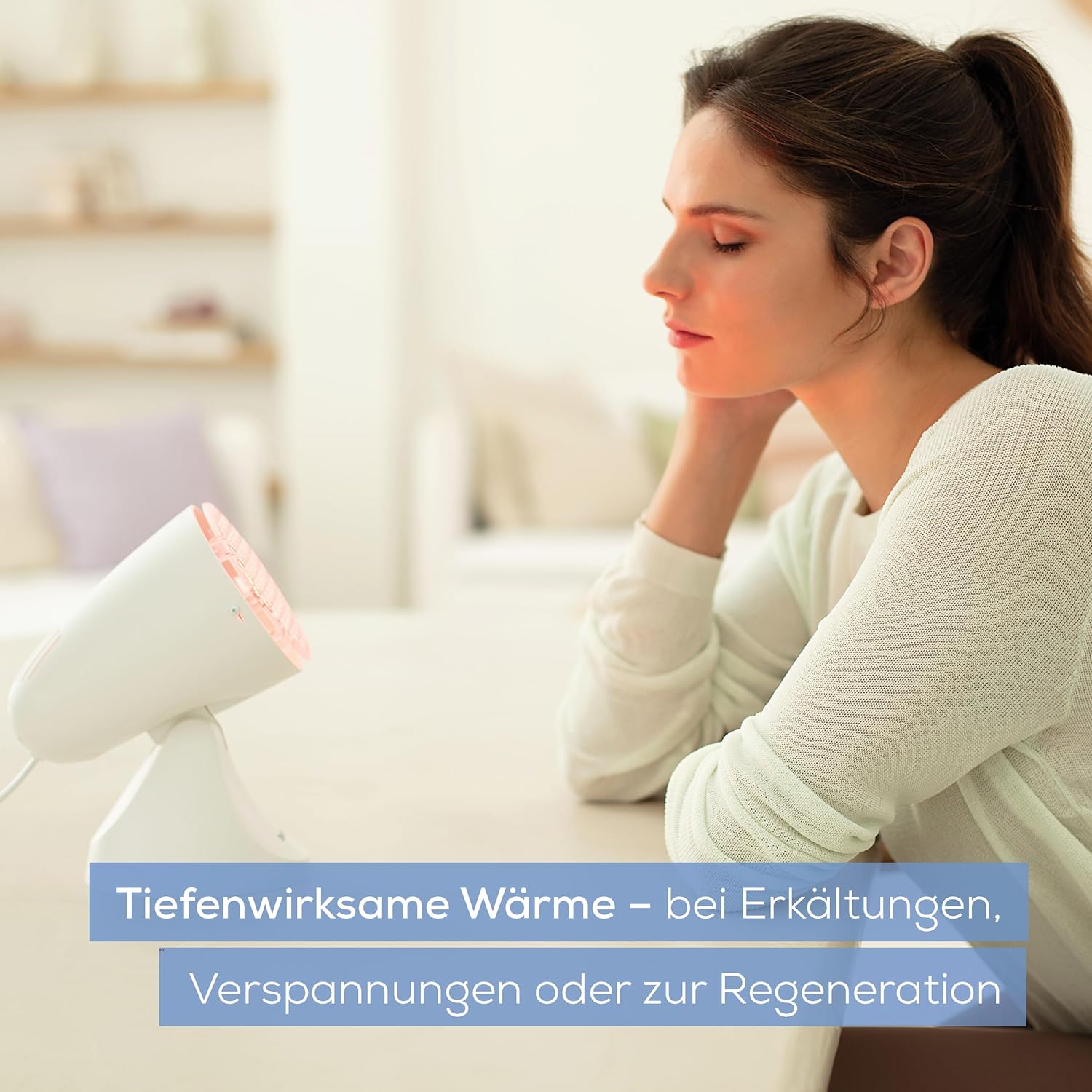 Beurer IL 11 Infrarotlampe mit Schutzgitter – Medizingerät mit wohltuender Wärme bei Kälte und Muskelverspannungen – 5 Neigungsstufen – inklusive Schutzbrille – weiß – Bild 2