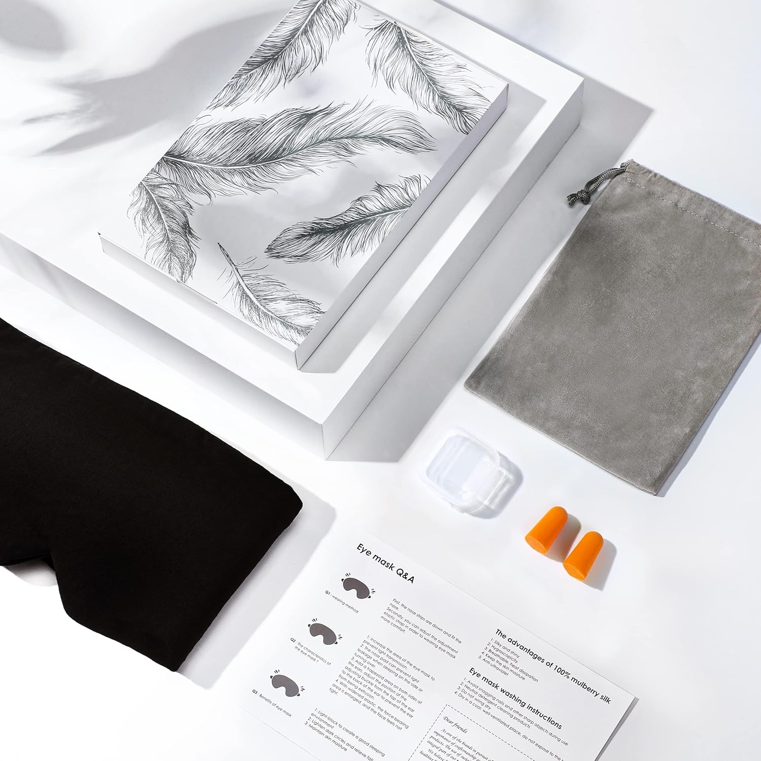 FRESHME Schlafmaske Blackout – handgefertigte Schlafmaske aus Baumwolle für Damen und Herren, Augenmaske zum Schlafen, schwarz, weiche Augenabdeckung zum Schlafen mit verstellbarem, atmungsaktivem Veclro – Bild 6