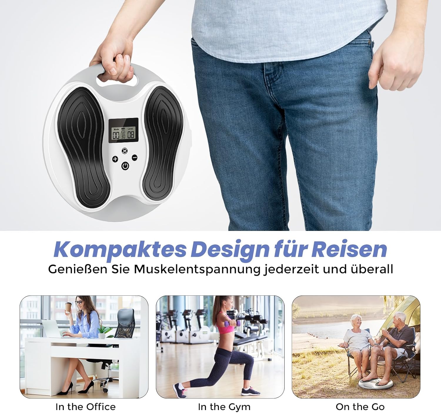 Medic Durchblutungsstimulator für Füße und Beine, EMS-Fußmassagegerät, lindert Neuropathie, Knie- und Beinschmerzen, fördert die Fußzirkulation – elektrischer TENS-Stimulator mit 4 – Bild 4