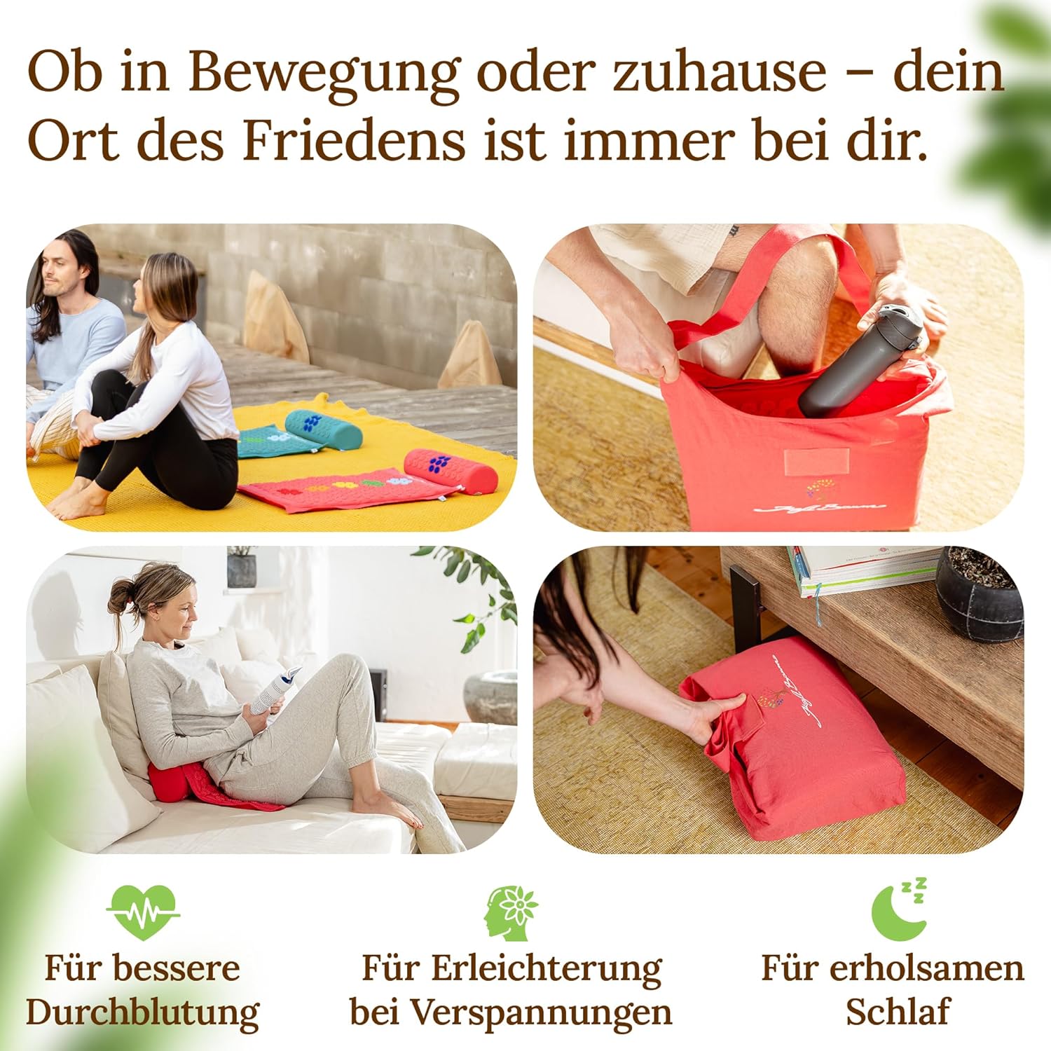 Akupressurmatte mit VitaSpike™-Technologie, Set mit Kissen & Tasche, Rücken-, Nacken- & Stressabbau, Baumwolle & Kokosfaser, Nadelmatte, Fakirmatte, Rückenschmerzen – Bild 7