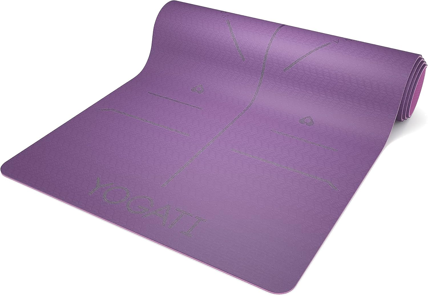 YOGATI Yogamatte, rutschfest, schadstofffrei, mit Tragegurt, Yogamatte mit Ausrichtungslinien, ideale Yogamatte zur Verwendung als Gymnastikmatte, Sportmatte, Fitnessmatte, Yogamatte – Bild 9