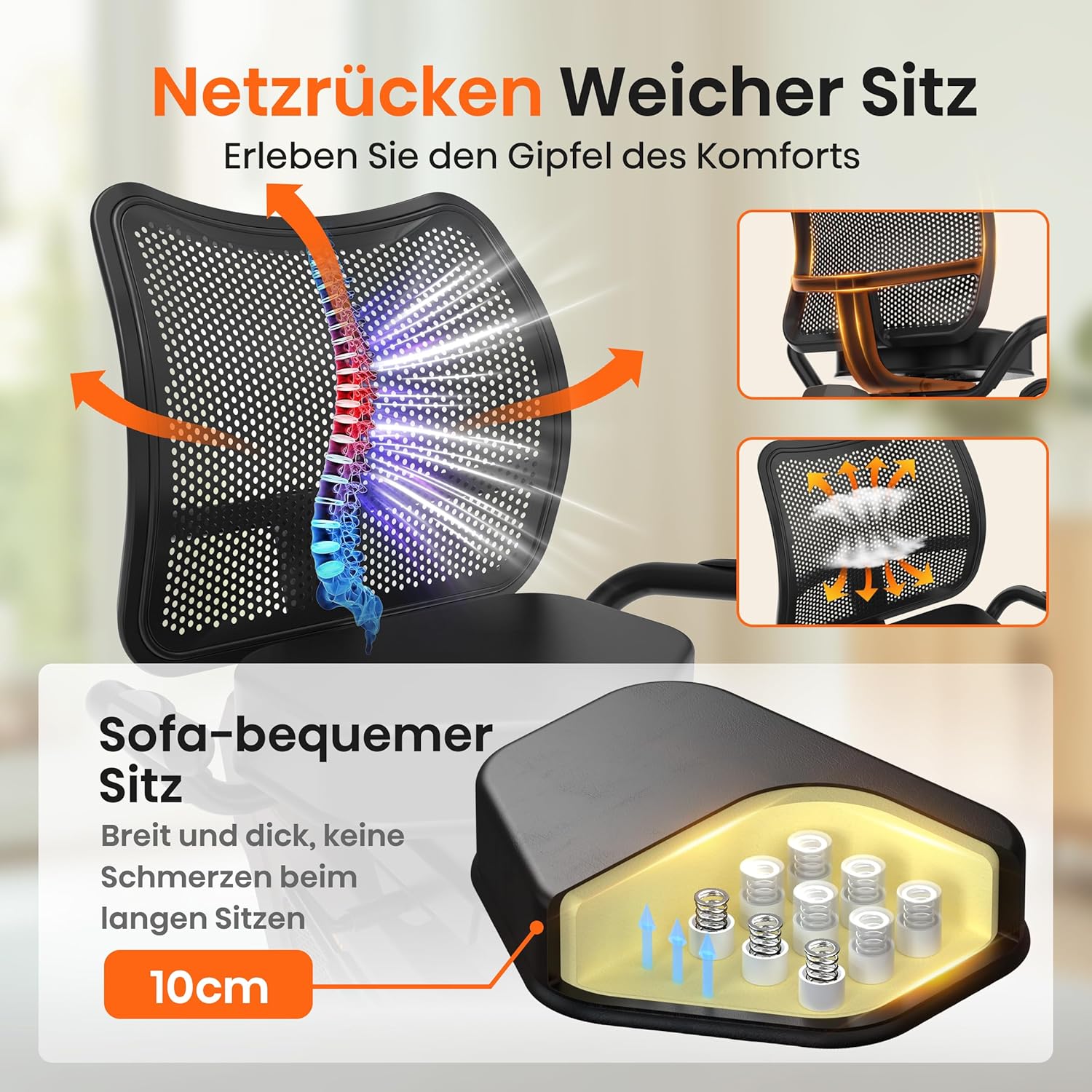 Niceday Liegeergometer für Senioren & Reha, 150kg belastbar & 90% vormontiert. Leiser Heimtrainer, Tiefer Einstieg, 16 Stufen, Ergonomischer Sitz & Rückenlehne – Geschenk für Mama & Papa – Bild 3