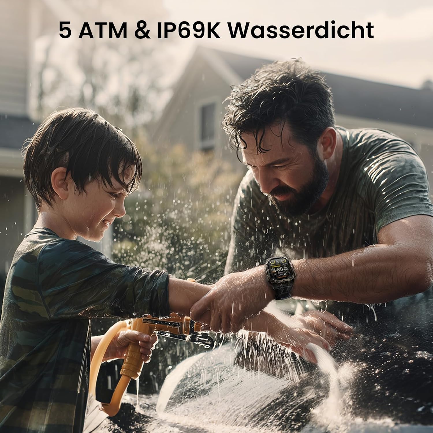 KOSPET Tank M4C Herren-Smartwatch mit LED, 1,96 Zoll AMOLED, Dualband-GPS & Kompass, ultralange Akkulaufzeit, 24/7 Herzfrequenz- & Schlaf-Tracking, 50 m wasserdicht, Bluetooth, Android & iOS (Schwarz) – Bild 4