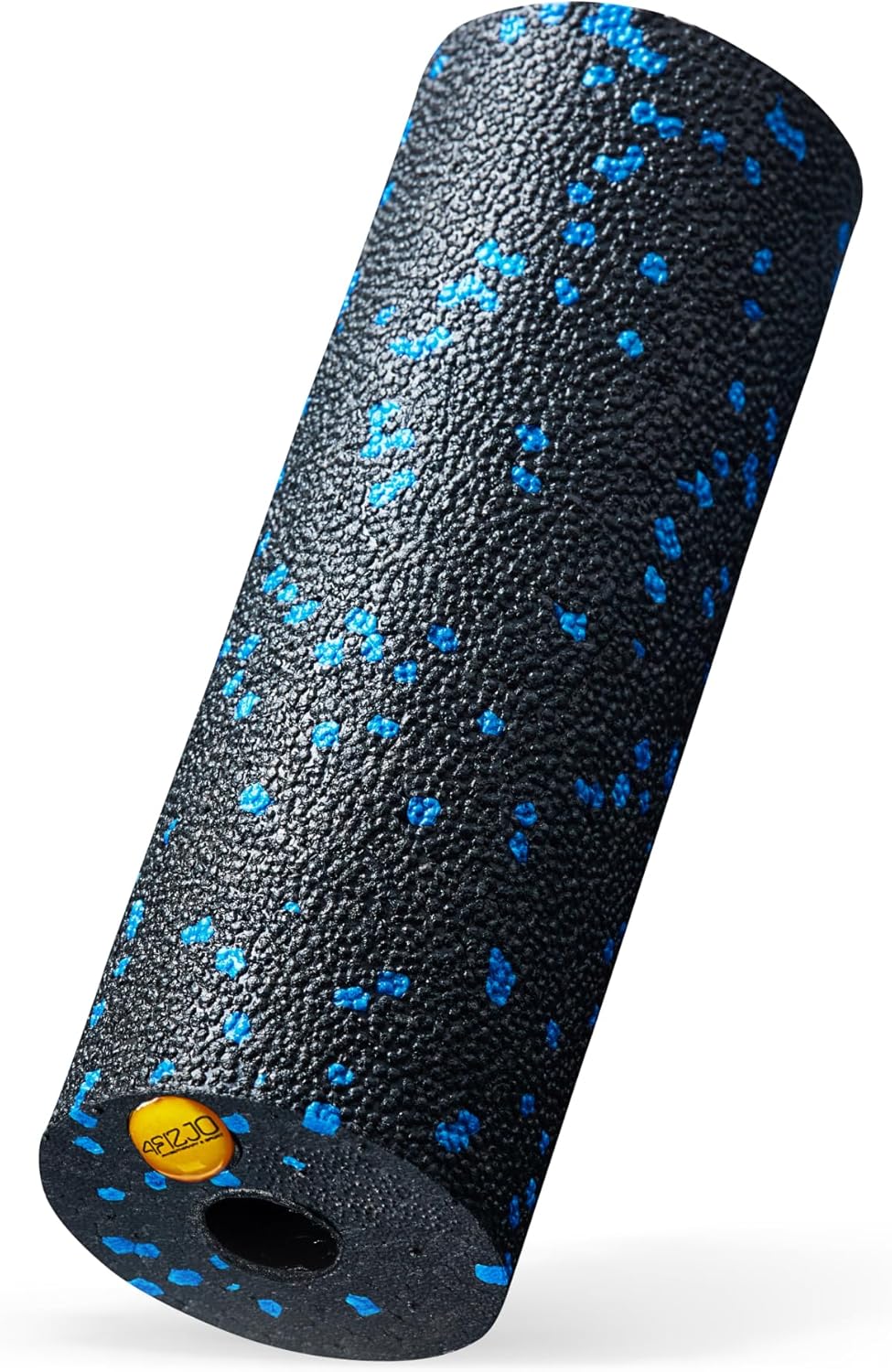 4FIZJO Faszienroller Schaumstoff, Durchmesser 5,5 cm, Länge 15 cm, Massagerolle, Rückenrolle, Fitnessrolle, leicht, hart, Schaumstoffrolle, Faszientraining, Massagetraining, Schwarz/Blau