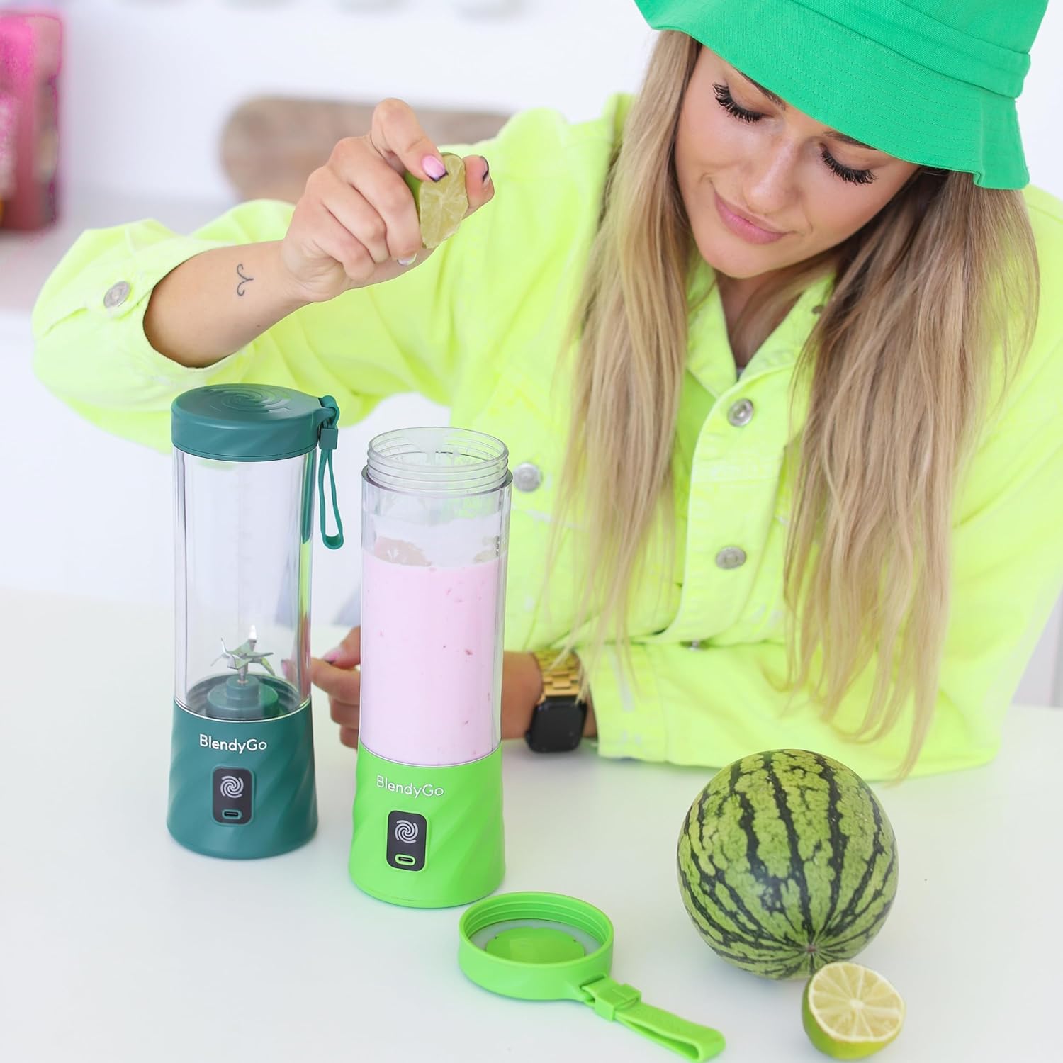 BlendyGo 3 Tragbarer Mixer, Standmixer, Mini-Standmixer, 550 ml, Smoothie-Maker, Standmixer Smoothie-Maker to Go, kabellos, zerkleinert Eis und Obst, BPA-frei, PulseMotion & BlendPro (schwarz) – Bild 7