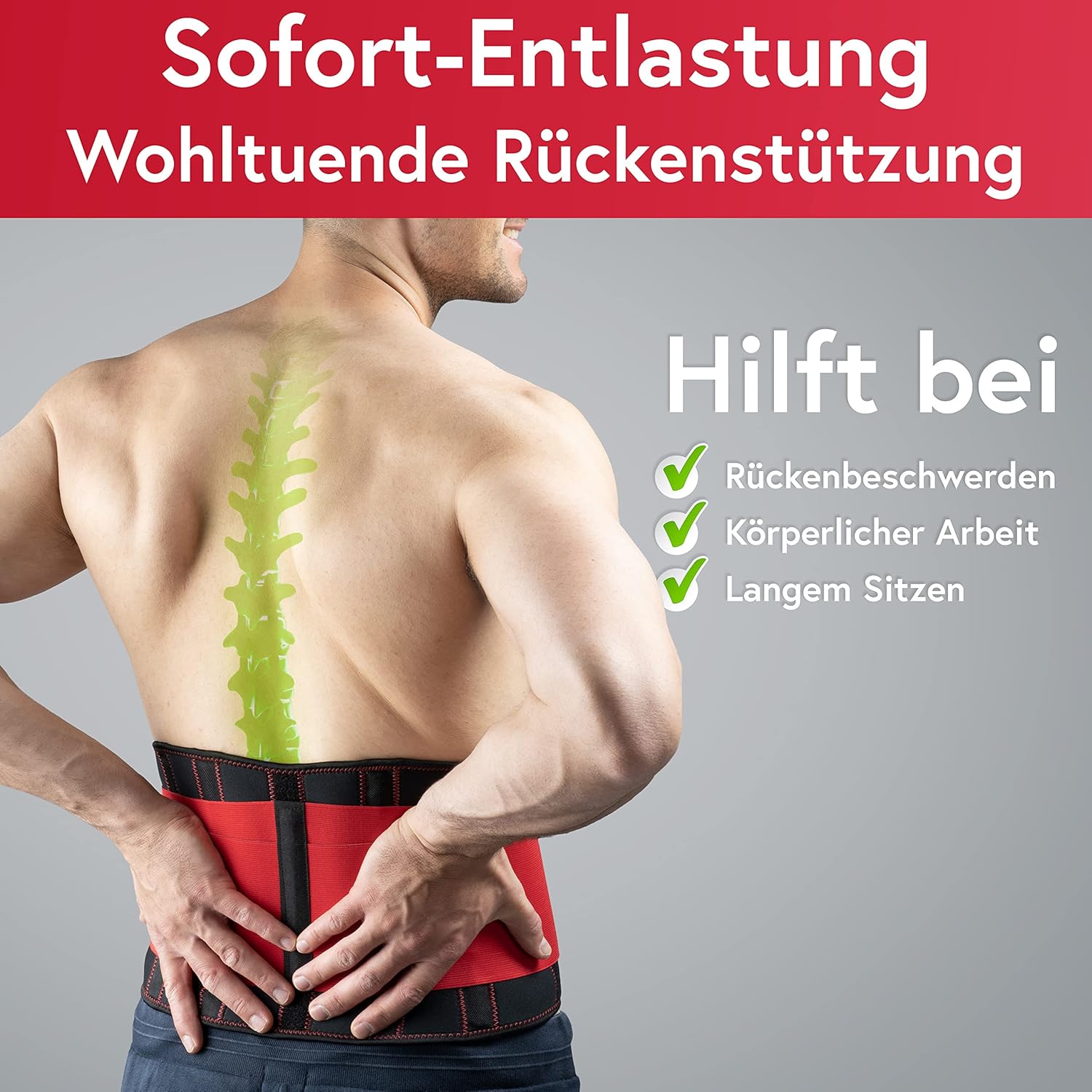 Vigo Sports Rückenbandage, maschinenwaschbar – Anti-Schweiß-Nierengürtel zur effektiven Rückenstabilisierung, Rückenstützgürtel für Damen und Herren, wärmender Lendenwirbelstützgürtel – Bild 4