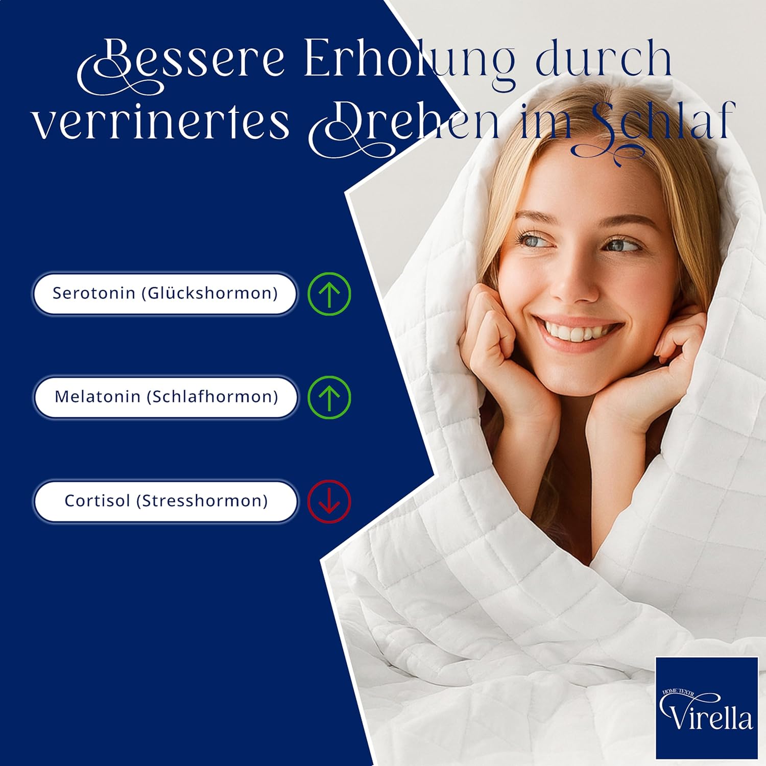 Virella Gewichtsdecke 135 x 200 9 kg – schwere Bettdecke aus 100 % Baumwolle – Anti-Stress-Therapiedecke – schwere Decke für tiefen Schlaf und bessere Erholung – Entspannungsdecke – schwere Gewichtsdecke – Bild 7