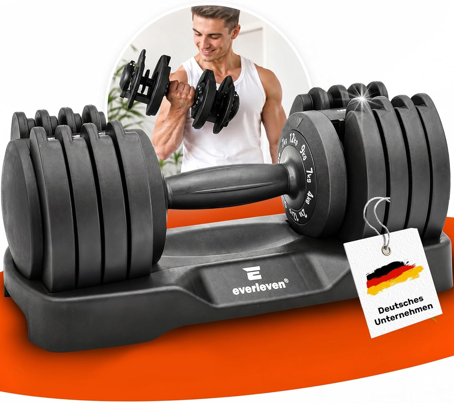Verstellbares Hantelset, 12 kg, 18 kg, 24 kg, 40 kg, 15 Gewichtseinstellungen, Einzelhantel, verstellbare Hantel, verstellbare und platzsparende (Fix Lock) Gewichte für Heim-Fitnessstudio, Krafttraining