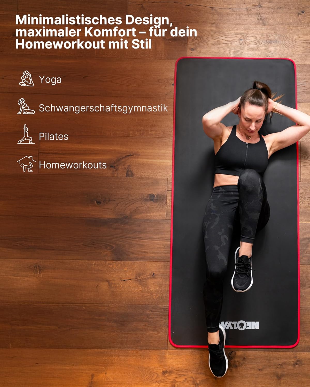 Neolymp Fitnessmatte / Sportmatte für den Profisport + Ebook mit Übungen / Gymnastikmatte – Bild 5