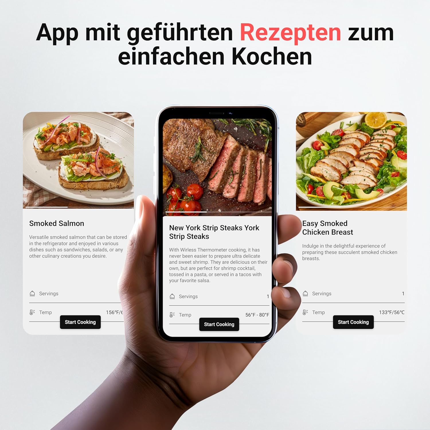 ThermoMaven P1 Fleischthermometer kabellos – WLAN und Bluetooth 5.3, 6 Sensoren, ±0,3 °C präzise, IPX8 wasserdicht, 48-Stunden-Akku, App-Steuerung, NIST- und NSF-zertifiziert, Grillthermometer, Bratenthermometer – Bild 7