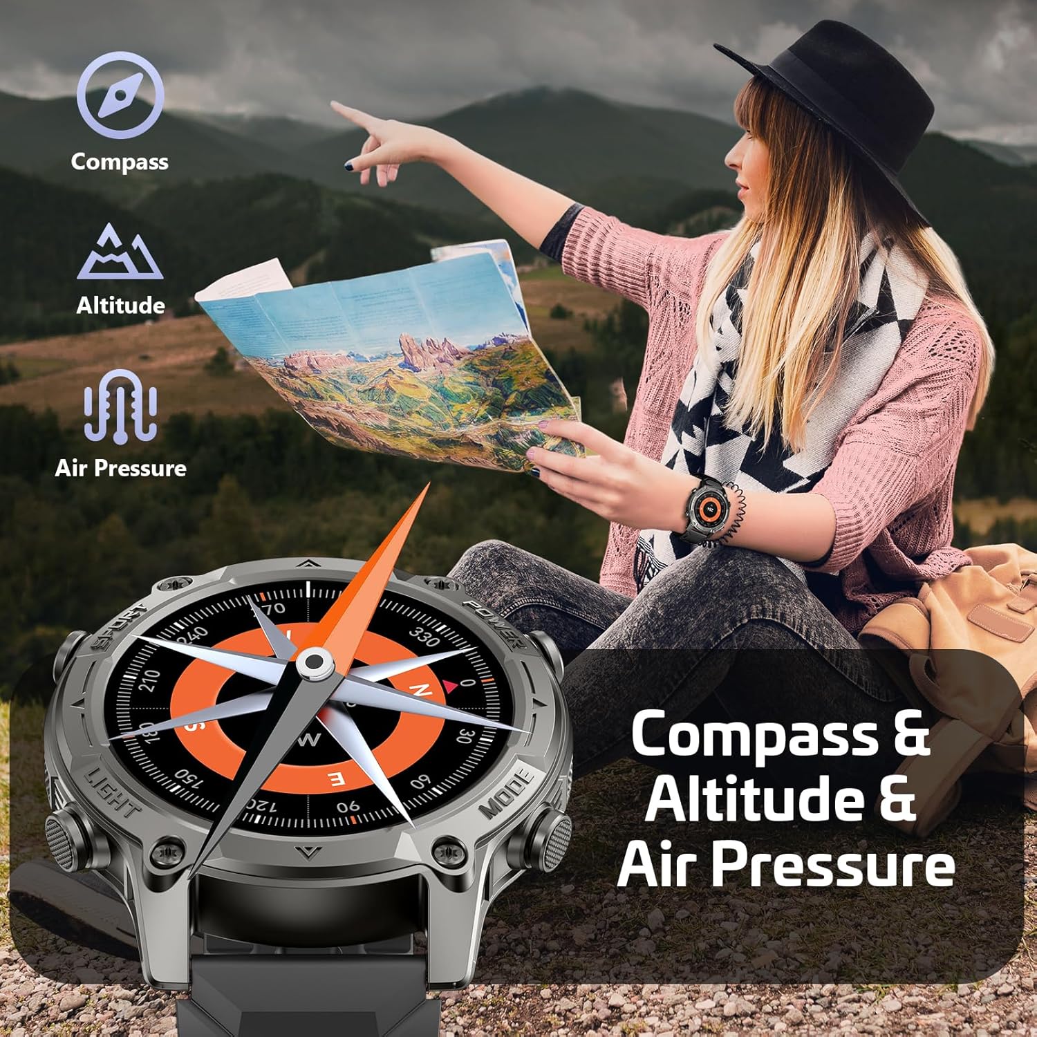 SOUYIE Herren-Smartwatch mit GPS, Offline-Karten und 6 Satelliten-Navi, 5ATM wasserdicht, 21-Tage-Akku, KI-Sprachassistent, 178 Sportmodi, Fitness-Tracker mit Herzfrequenzmesser und Schlafmonitor für – Bild 9