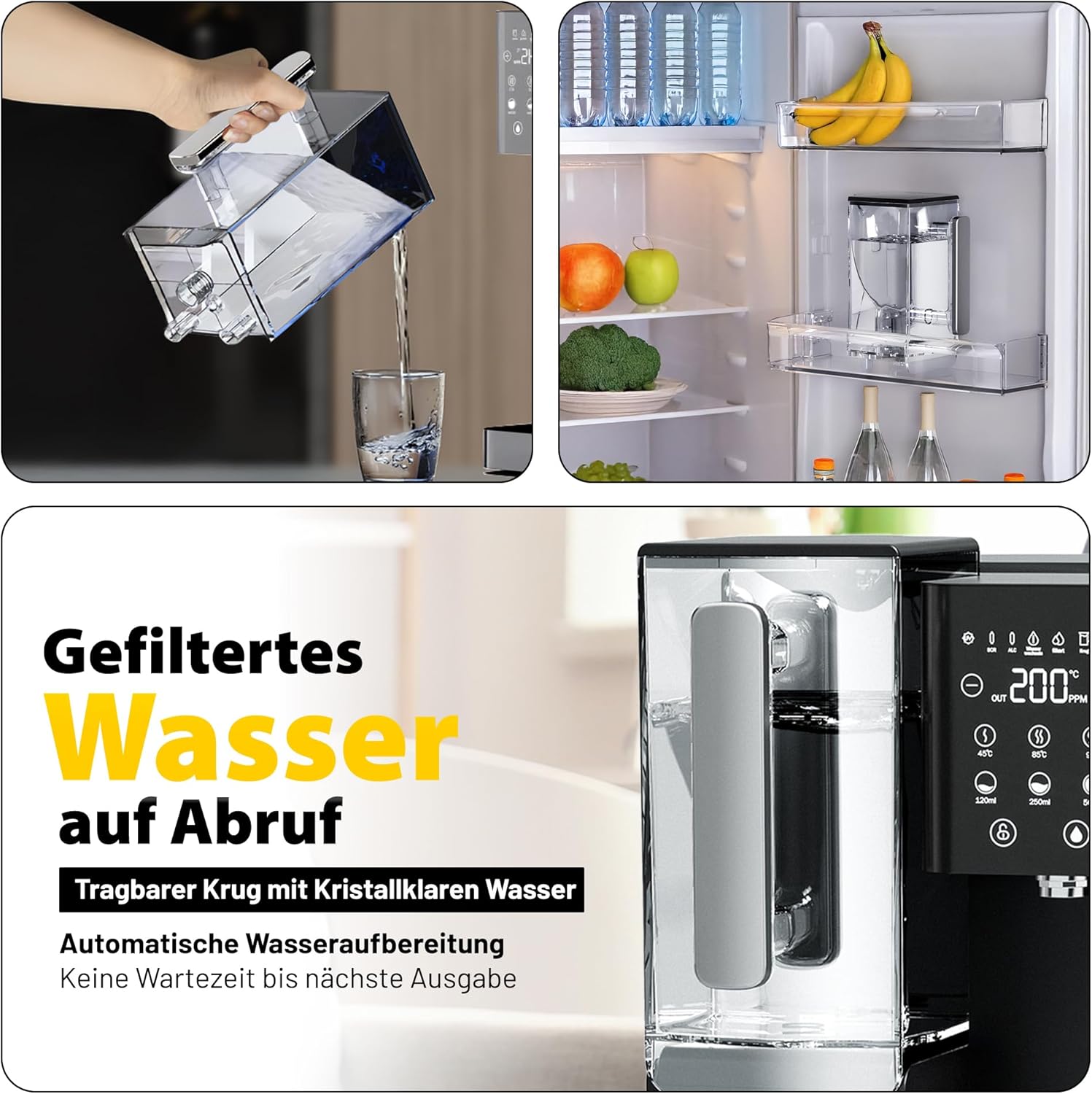Sunik Auftisch-Osmoseanlage NC100-H Wasserfilter, Heißwasserfunktion (bis zu 100 °C), Umkehrosmoseanlage mit Tank, keine Installation, 5-stufige Filtration, TDS-Anzeige, UV-Desinfektion & Kalk – Bild 6