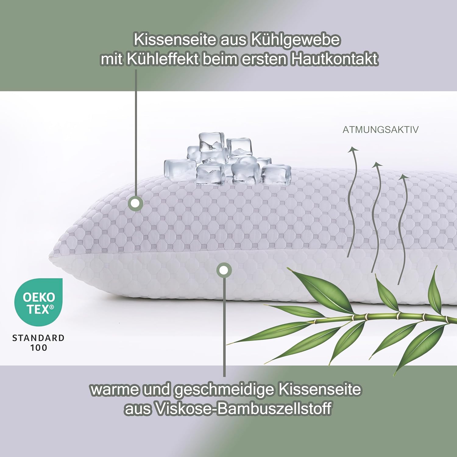 Seitenschläferkissen mit Bezug 40 x 145 cm – kühlendes Schwangerschaftskissen – Stillkissen mit Memory-Schaum – orthopädisches Kissen – Schwangerschaftskissen – Körperkissen – Schlafkissen – Bild 3