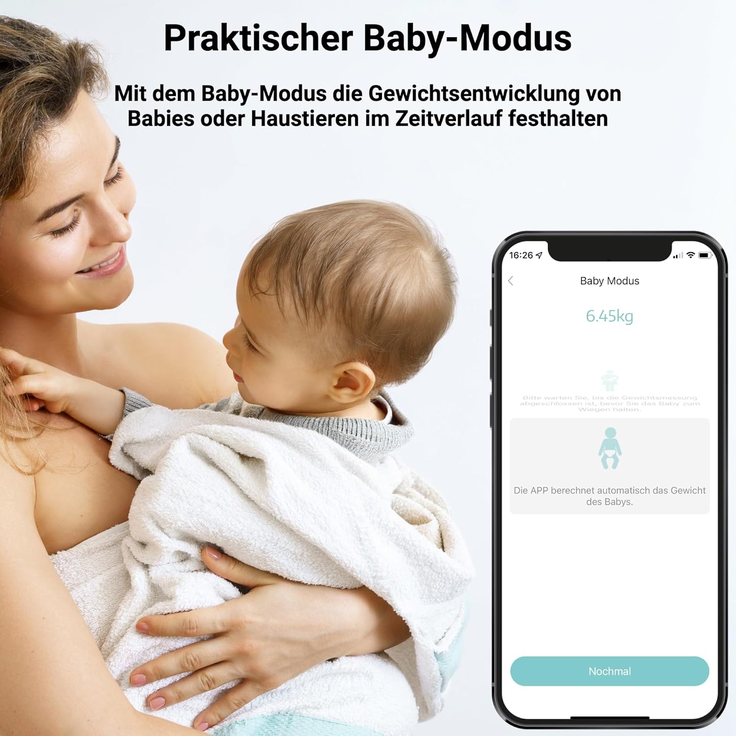 Fitleap Körperfettwaage mit Körperfettanalyse, digitale Bluetooth-Personenwaage mit App-Funktion, Waage mit Körperzusammensetzungsfunktion – Bild 3