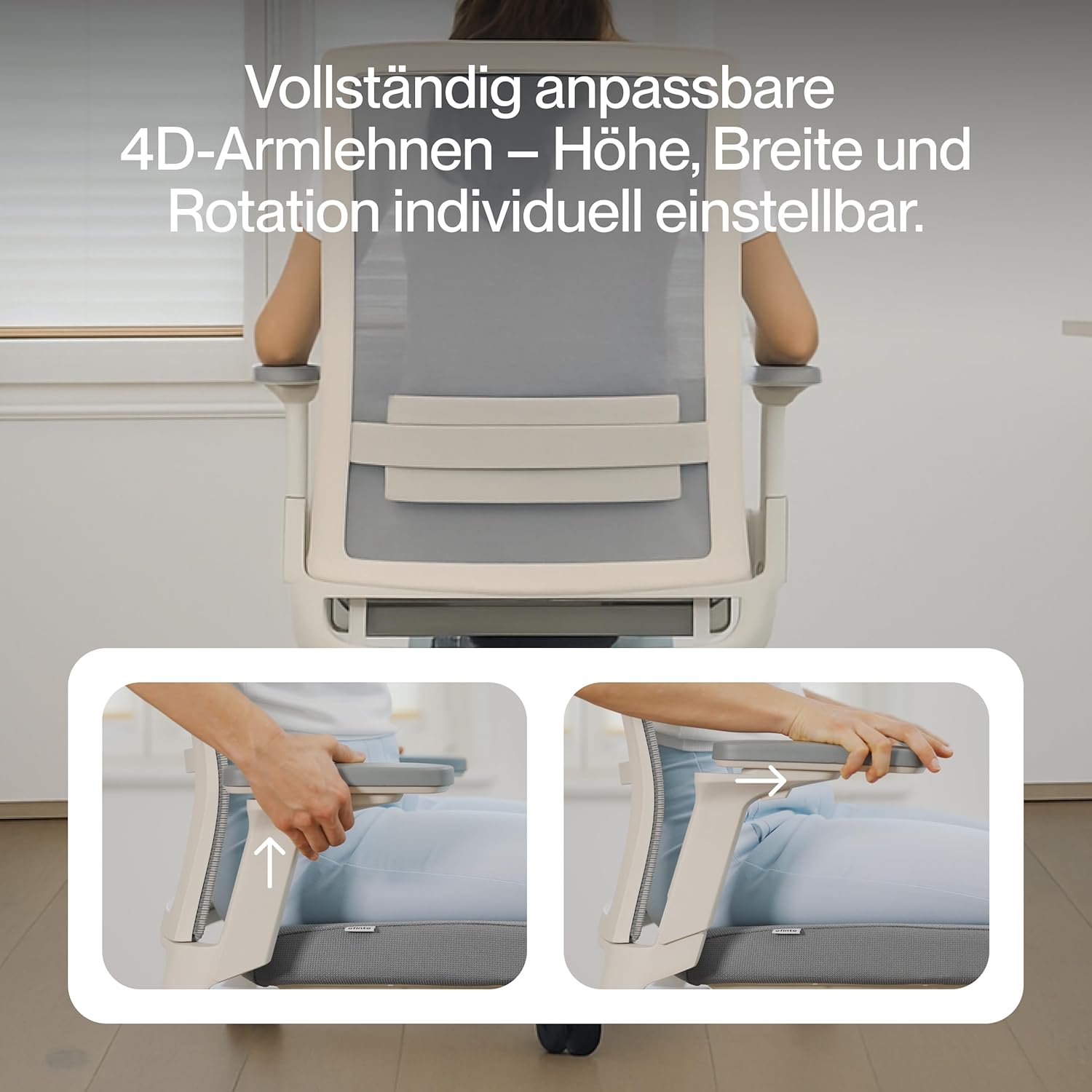 Active Bürostuhl mattschwarz, Testsieger, ergonomischer Schreibtischstuhl mit Sitzneigungsfunktion und adaptiver Lordosenstütze, stufenlos verstellbarer Bürostuhl für höchste Sitzposition, Drehstuhl – Bild 7