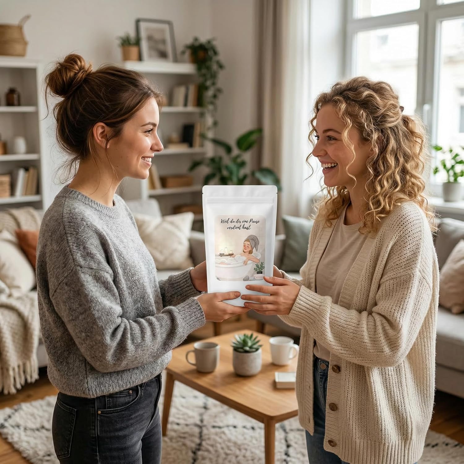 Wellness-Geschenkset für Frauen, 6-teiliges Geschenksäckchen mit Badezusatz, Duftkerze und mehr, Geschenk für Mama, Frau, Schwester & Freundin, Entspannung für Frauen, Geschenkbox, Geschenkbox zum Geburtstag – Bild 4