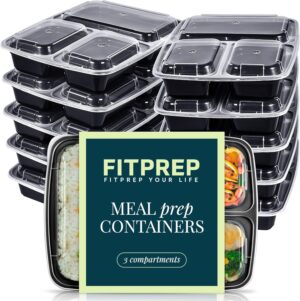 Meal-Prep-Boxen mit 3 Fächern im p...