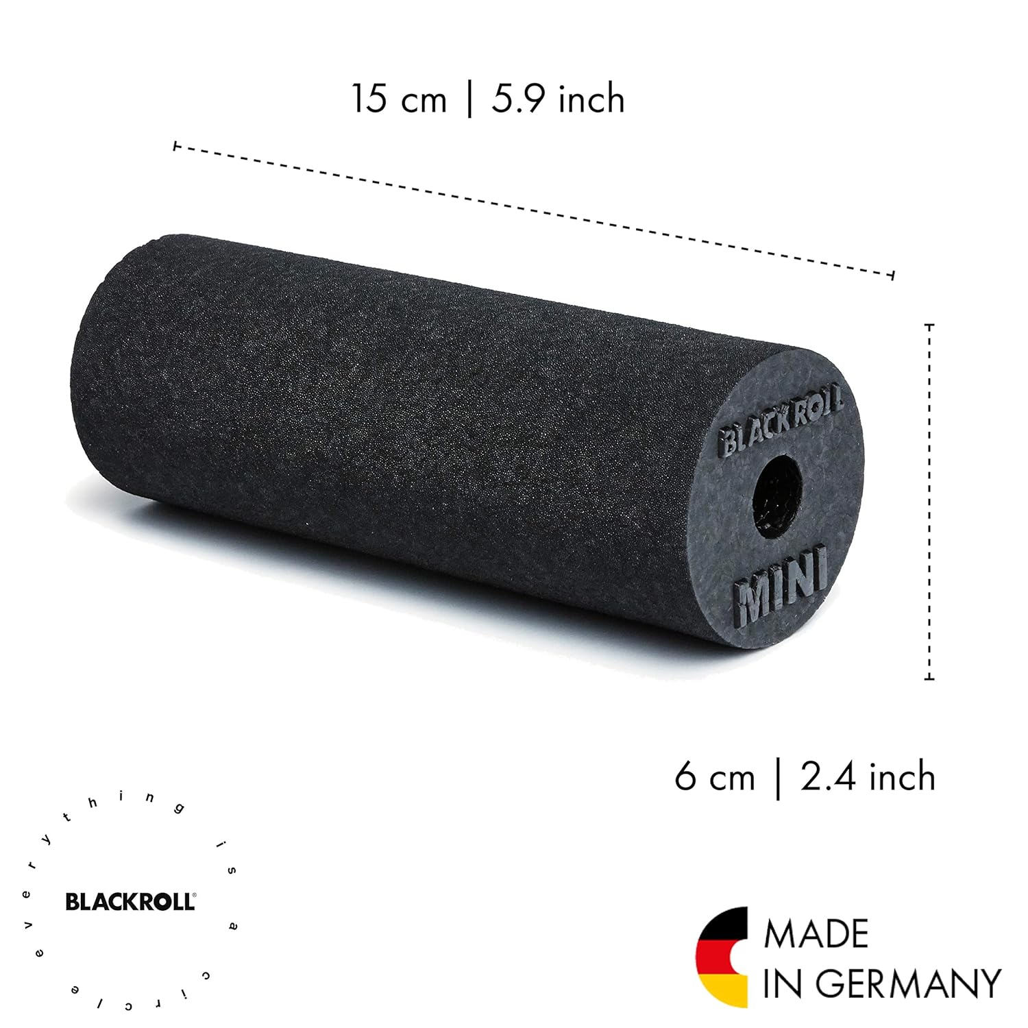 Blackroll Mini Foam Roller – der Klassiker. Der kleine Selbstmassageroller für Ihre Muskeln in verschiedenen Farben., schwarz – Bild 2