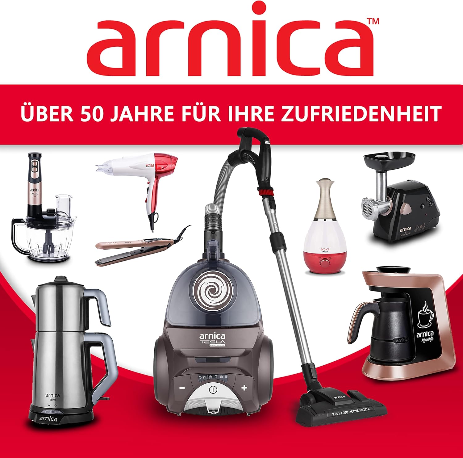arnica - Beutelloser Staubsauger 750 Watt I 70 dB I 5 Düsen ideal für Tierhaare I 3 Liter I HEPA 13 Filter für Allergiker I Beutelloser Staubsauger klein I Staubsauger I Staubsauger I Staubsauger Tierhaare Braun – Bild 7