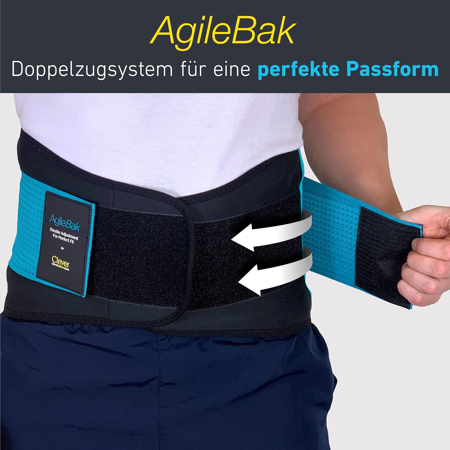 Rückenbandage – lindert Schmerzen und beugt Verletzungen vor. Medizintechnik AgileBak von Clever Yellow – Bild 5