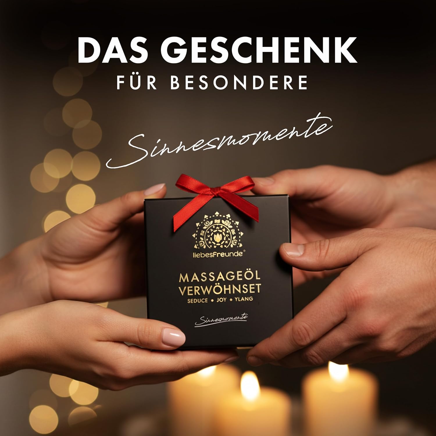 Liebesfreunde Massageöl Geschenkset – 3 x 50 ml Wellnessöl zur Entspannung, erotisches Massage Geschenkset für Damen & Herren – Bild 8