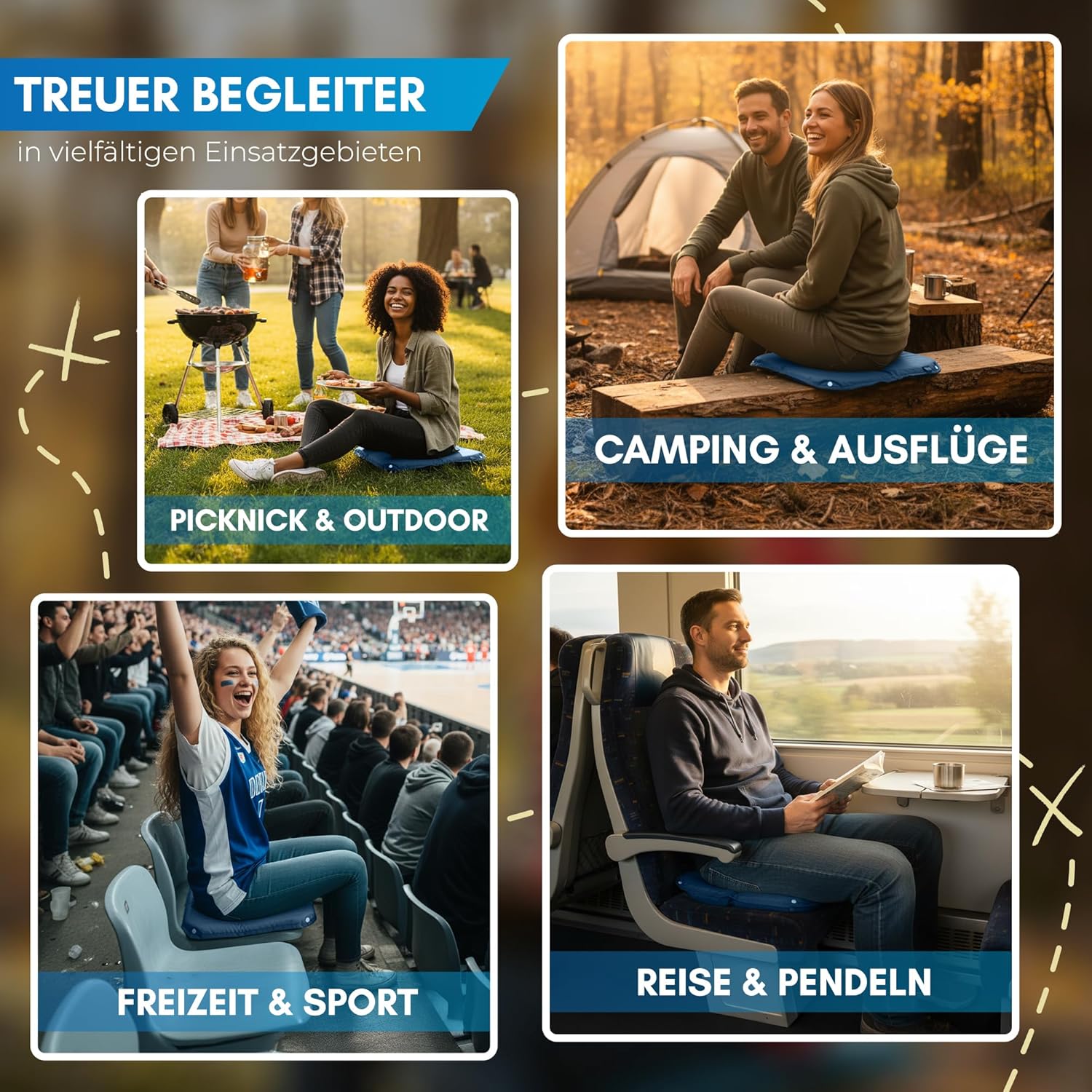 NORDMUT Leichtes faltbares Outdoor-Sitzkissen – bequemes Outdoor-Sitzpolster – wasserdichtes Sitzkissen mit zuverlässigem Schutz vor Kälte und Schmutz für Camping, Wandern oder Stadion – Bild 7