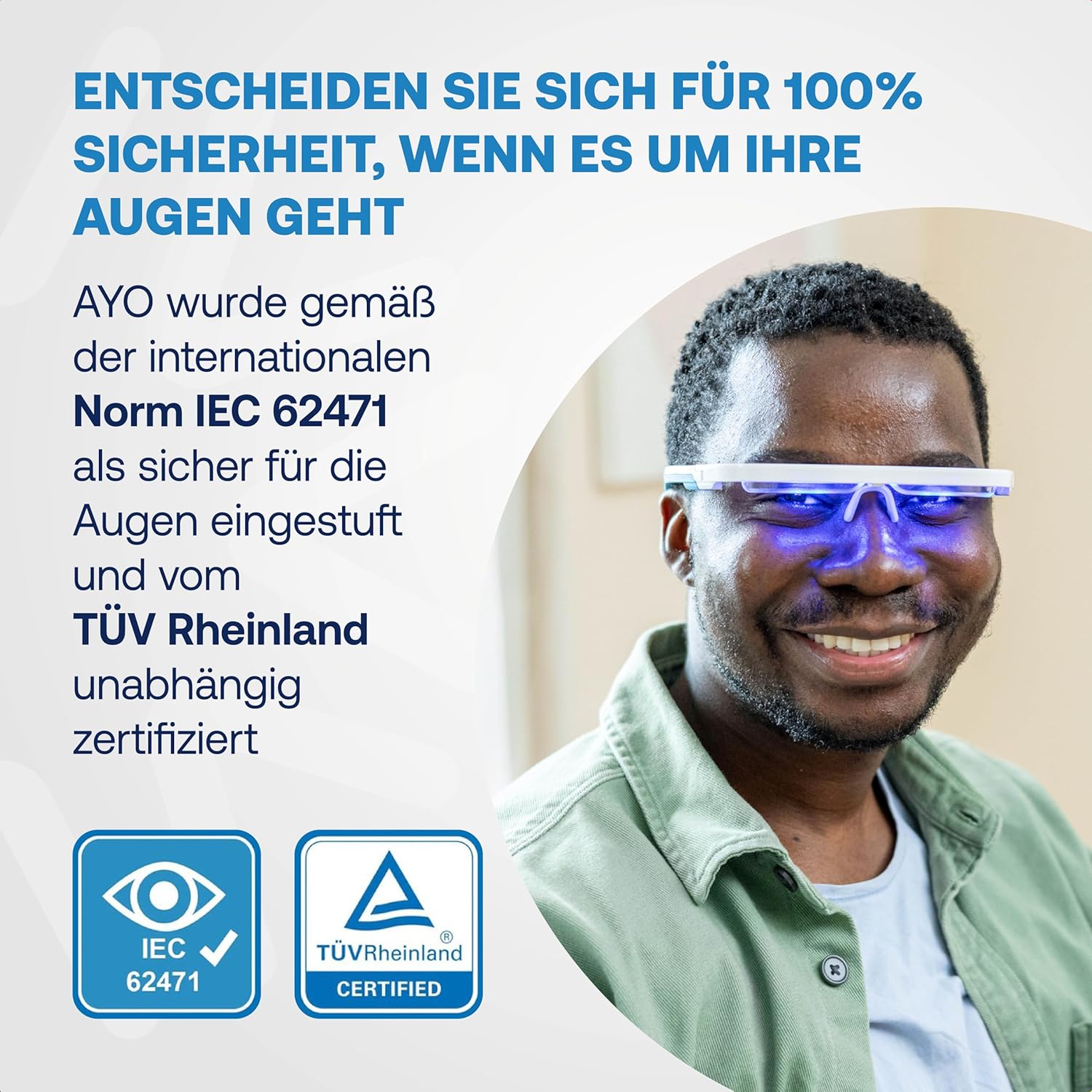 AYO + Lichttherapie-Brille: Maximieren Sie Schlaf, Energie und Stimmung – Biorhythmus-basierte Beratung und einzigartige Rotlichtfunktion (670 nm) zur Entspannung – Ihre Alternative zur Tageslichtlampe – Bild 4