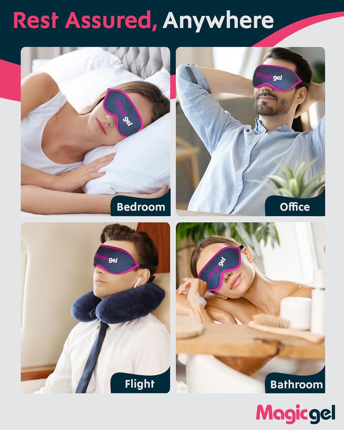 Magic Gel – Augenmaske zum Kühlen oder Wärmen – Kühlende Augenmaske mit Kühlpads – Migränemaske auch als Schlafmaske geeignet – Bild 6