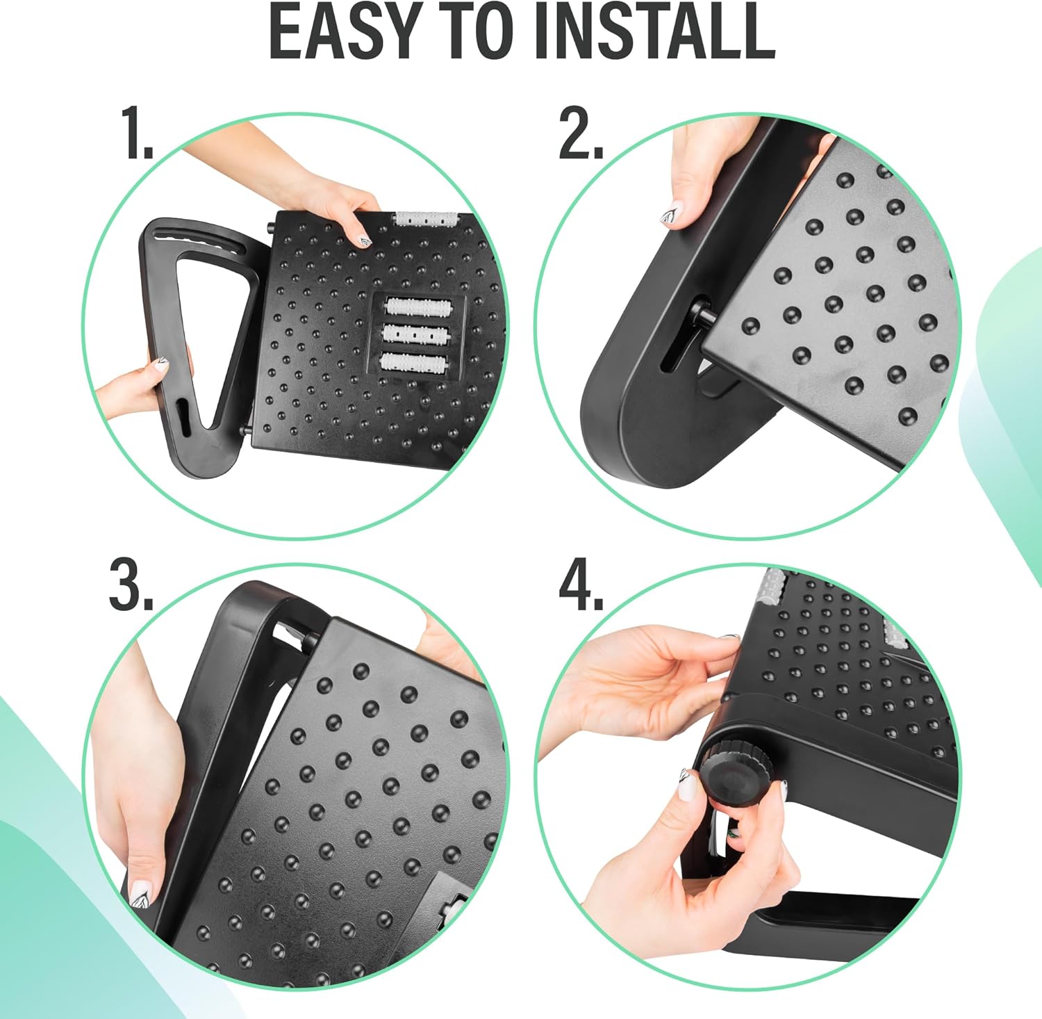 Ergonomischer Fußstützen-Schreibtisch mit Massage – höhenverstellbarer Fußstützen-Schreibtisch für Büro und Zuhause – Fußstütze – Fußstütze – Fußstütze – Bild 6