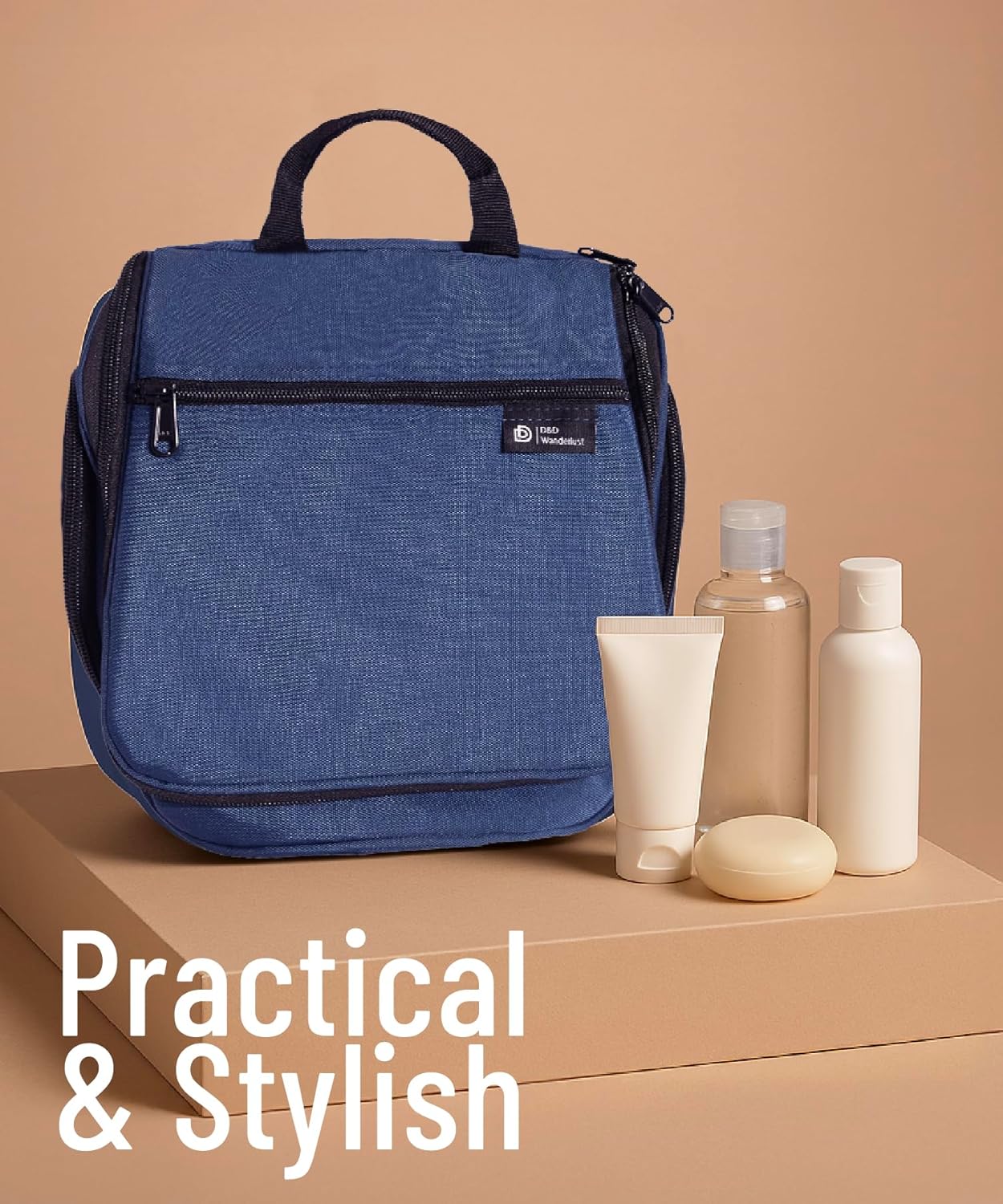 D&D – Hängende Kulturtasche – Designer-Reise-Make-up- und Toilettenartikel-Organizer für Männer und Frauen – Hängendes Kosmetik- und Toilettenzubehör-Etui mit drehbarem Metallhaken – Bild 8