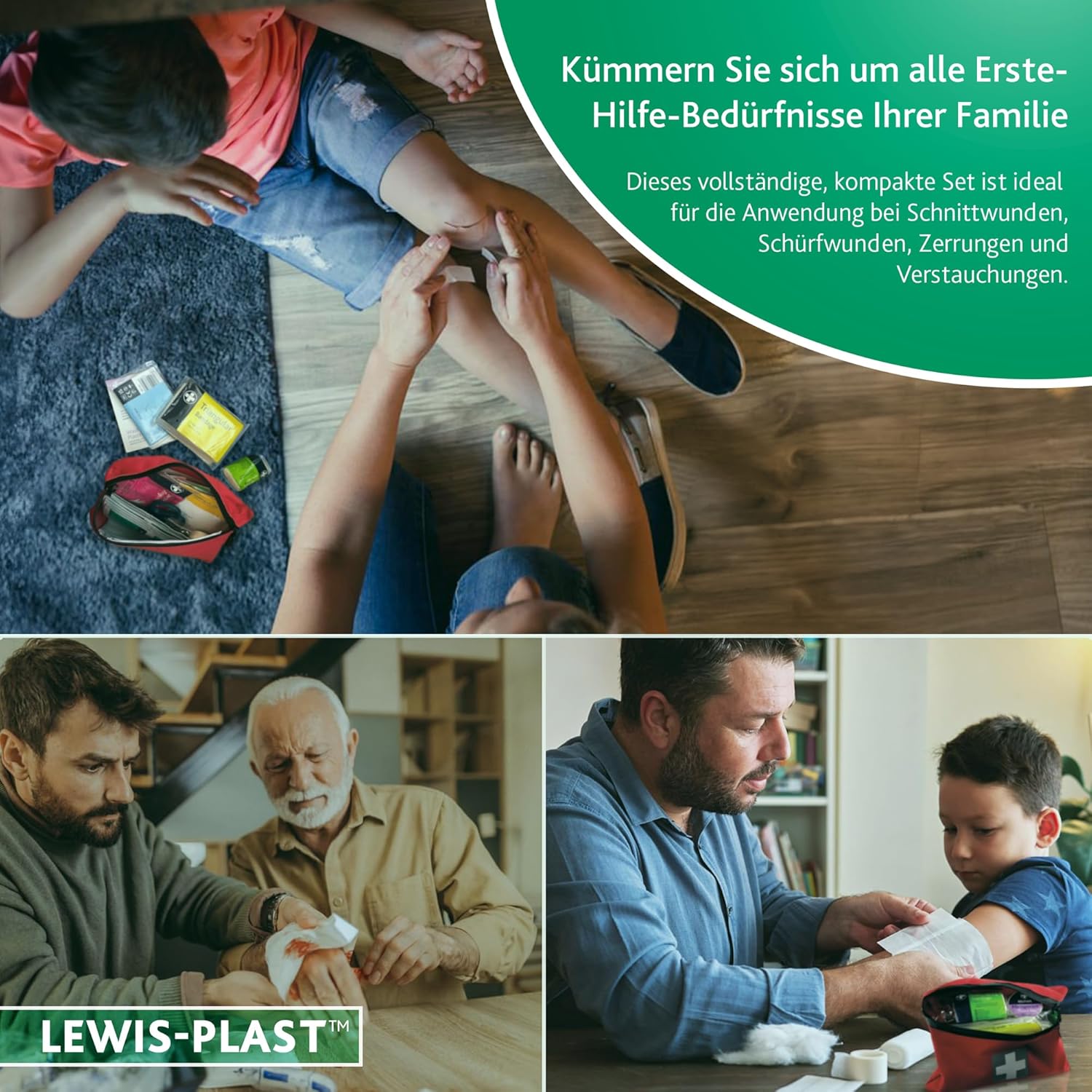 LEWIS-PLAST Erste-Hilfe-Set Erste-Hilfe-Tasche 92-teilig – Hochwertiges, tolles Rettungsset entspricht den europäischen Standards – Erste-Hilfe-Medizinset für Camping, Schularbeit und vieles mehr – Bild 3