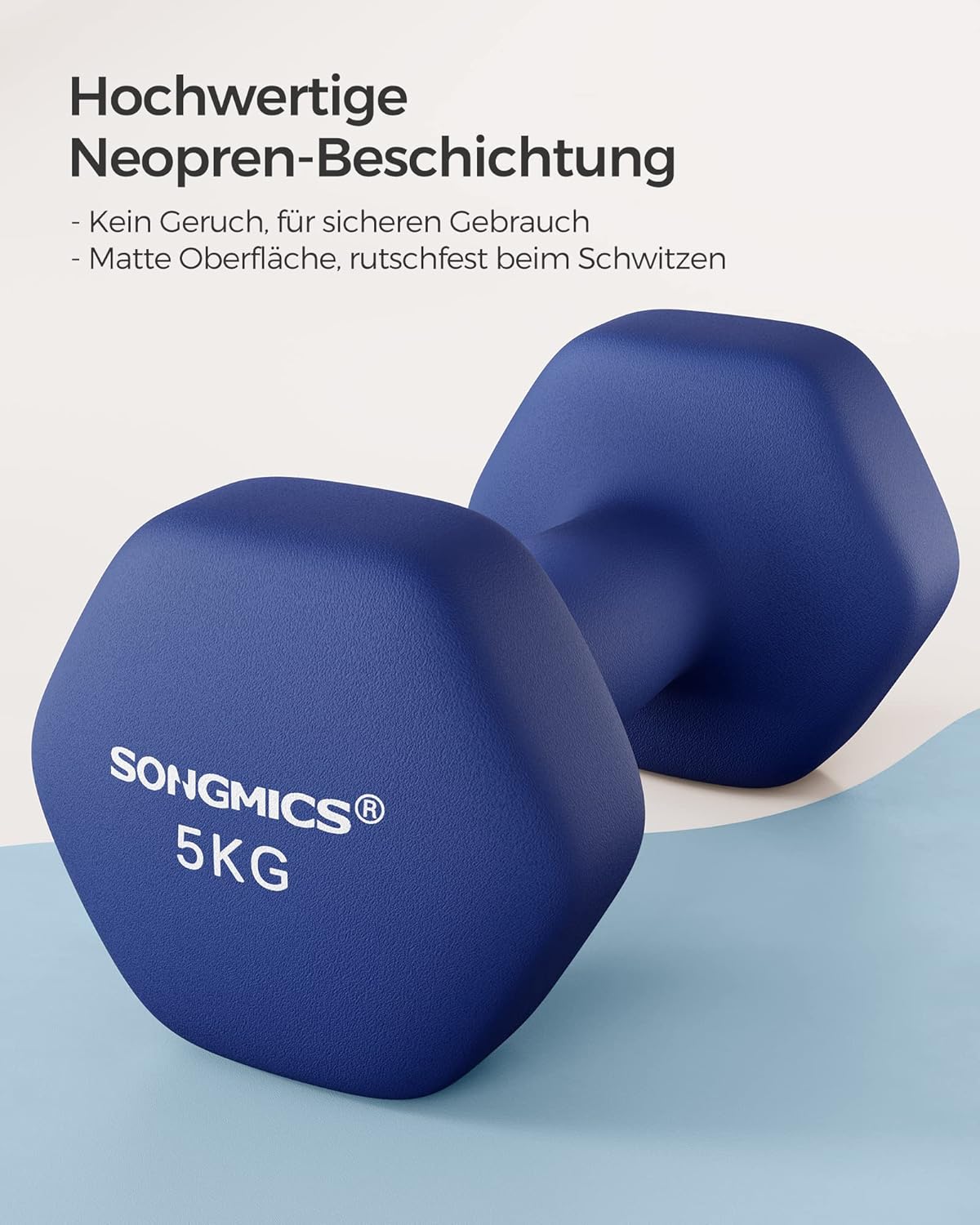 SONGMICS Hanteln 2er Set Hanteln Set Hanteln Hexagon Neoprenbeschichtung Krafttraining Workout Fitness Training Zuhause – Bild 2