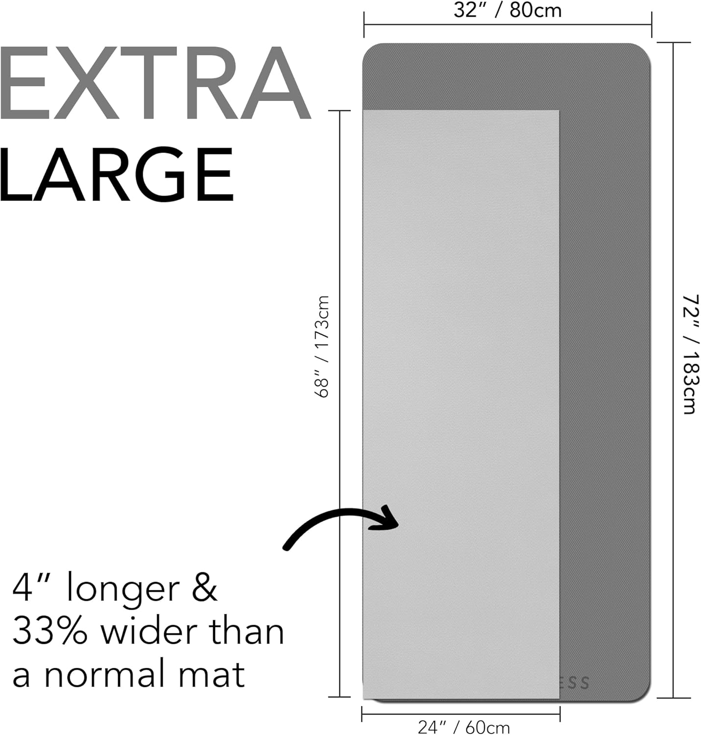 Große Trainingsmatte – extra breite und extra dicke Yogamatte für Männer und Frauen (183 cm x 80 cm x 10 mm) – rutschfeste TPE-Fitness-Gymnastikmatte für Heim-HIIT-Workouts, Pilates, Gymnastik – Bild 2