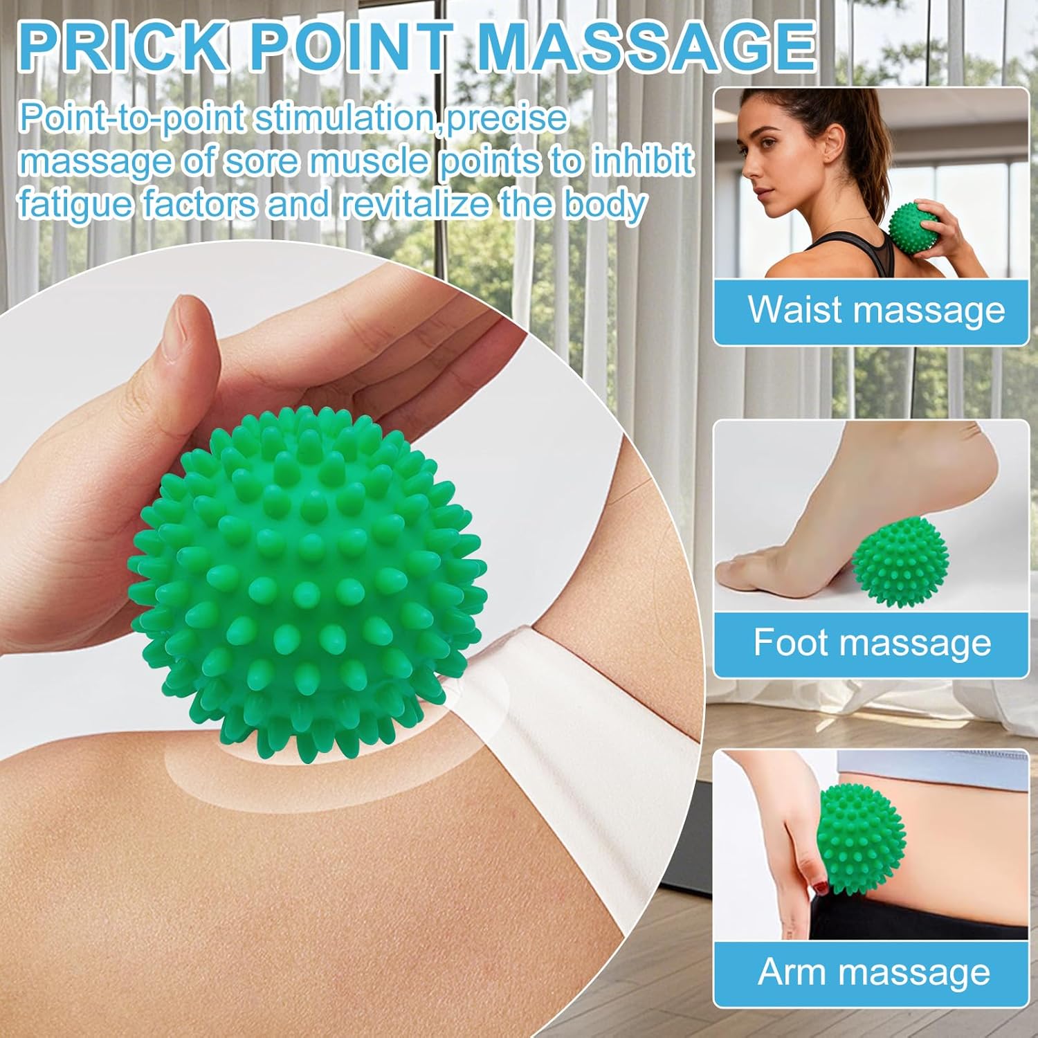 4er Set Faszienball Set, Blackroll Ball, Faszienrolle klein, Massagebälle, Igelball, Fußmassage und Duoball, Massageball für Wirbelsäule, Rücken, Nacken, Fuß, Faszientraining, Schmerzlinderung – Bild 4