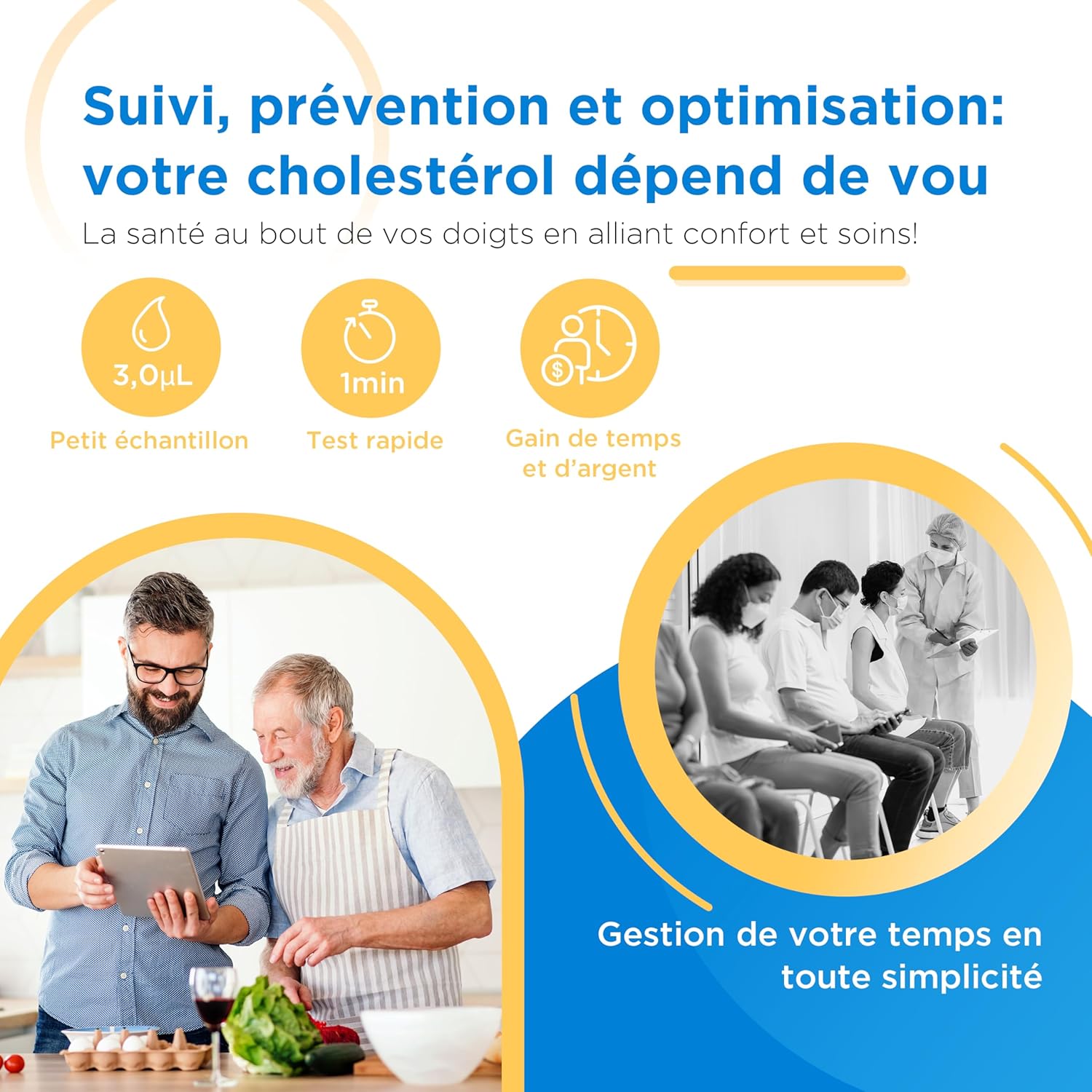 FORA 6-in-1-Cholesterinmessgerät mit Bluetooth-Starterkit inklusive 10 Gesamtcholesterin-Teststreifen – Schwarz – Bild 2