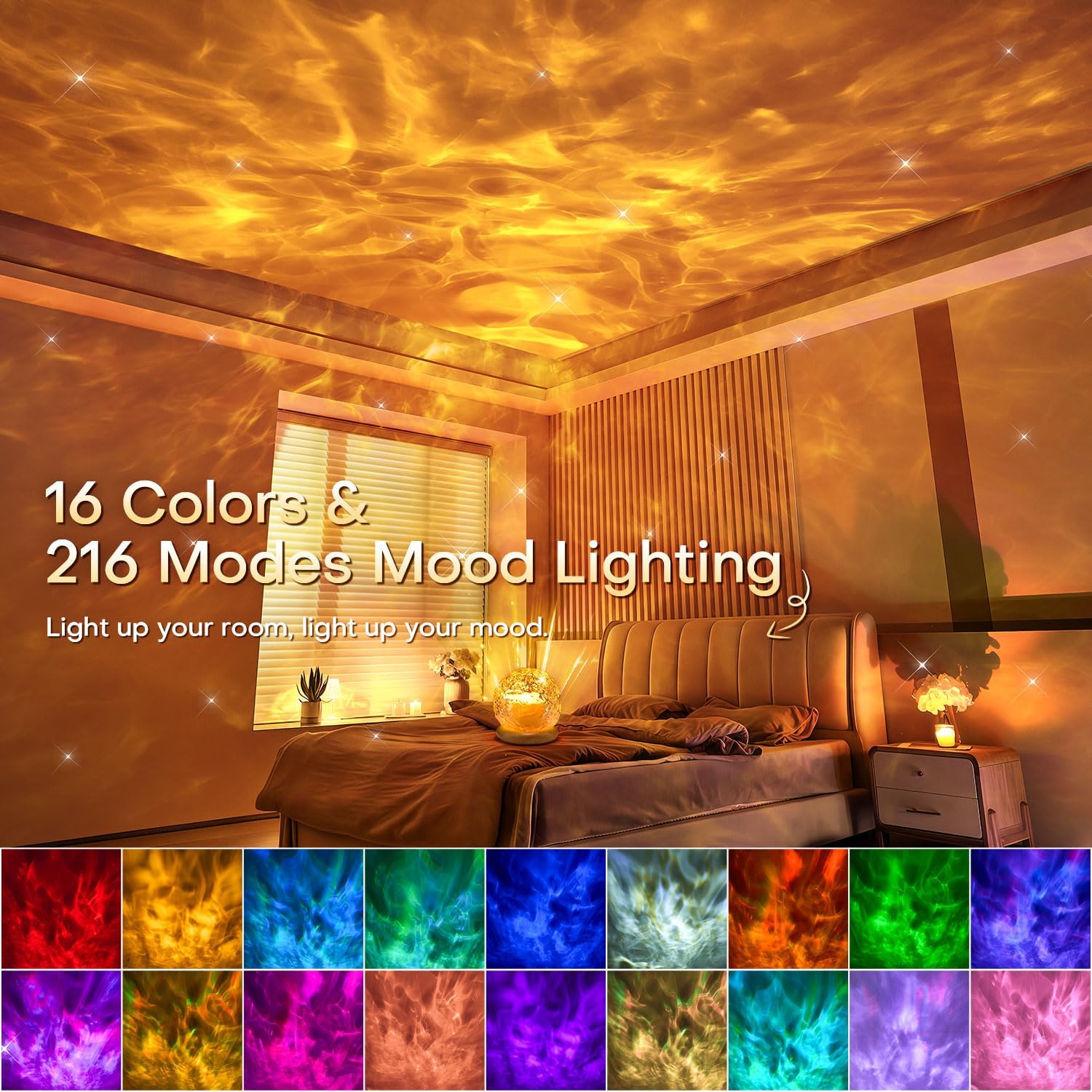 PIKOY Sternenhimmel-Projektor als Kristallkugel mit 18 RGB-Farben, dimmbar & Timer – eine Premium-Dekoration für Gaming & Schlafzimmer und das ideale Geschenk für Frauen & Männer & Kinder – Bild 2