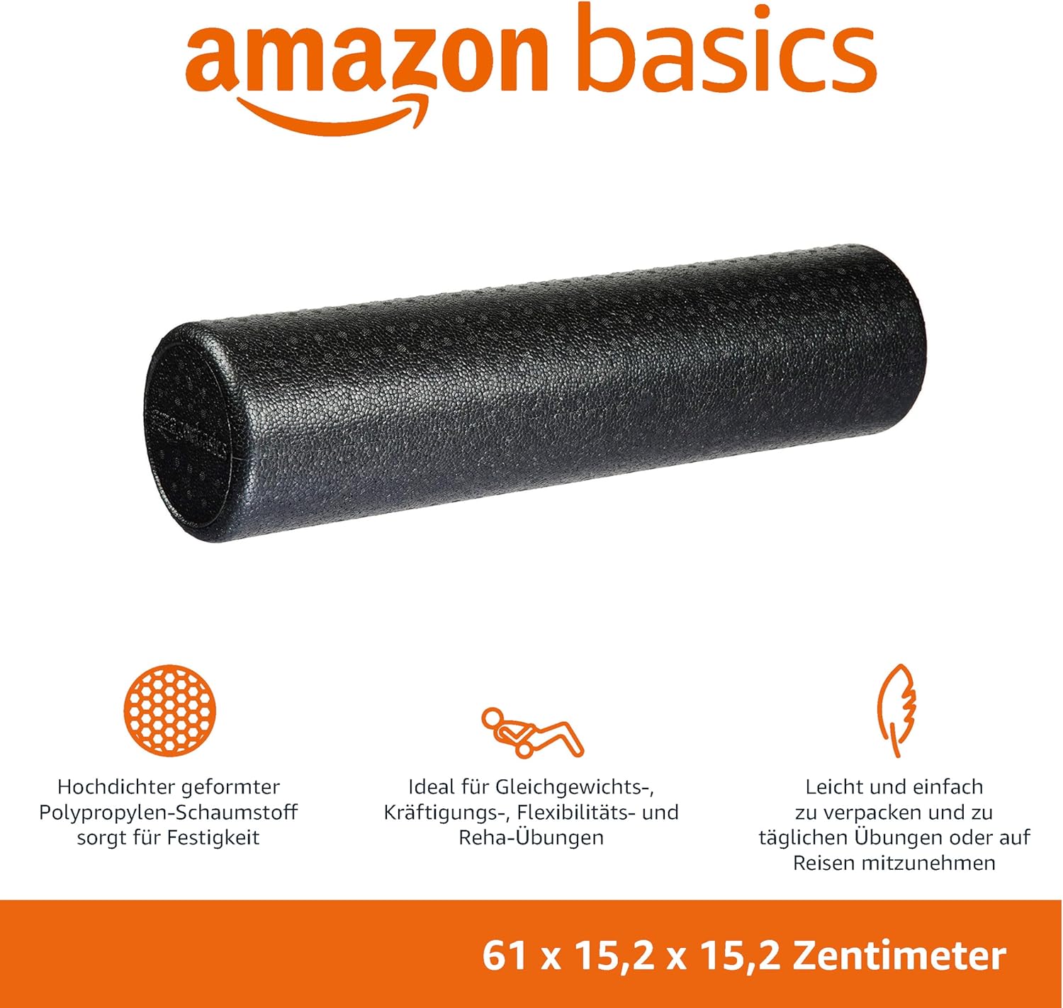 Fitnessrolle aus hochdichtem Schaumstoff von AmazonBasics – Bild 2