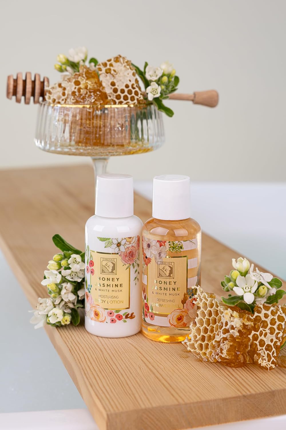 Accentra – Duschset Damen Geschenkset Honey Jasmine in schöner Geschenkbox – 2-teiliges Pflegeset mit Duschgel und Bodylotion – Wellness-Geschenkset zum Valentinstag, Muttertag und Geburtstag – Bild 9