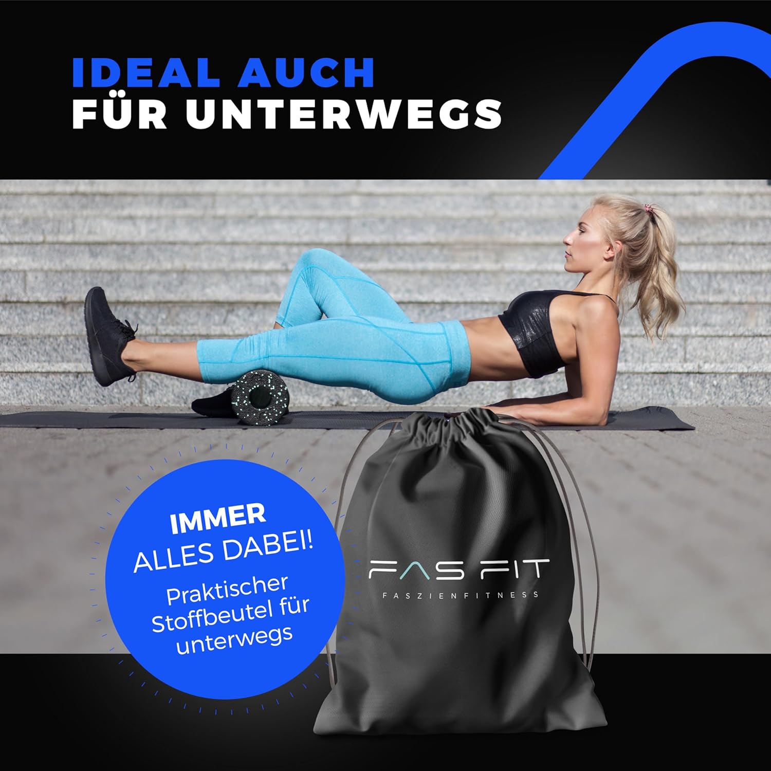 Faszienrolle, Schaumstoffrollen-Set 4 oder 6, oder 8-teilig, Massagerollen und Faszienbälle, Faszienrolle für effektives Faszientraining, inklusive Poster, Übungsbuch, E-Book und Turnbeutel, Rückenrolle. – Bild 6