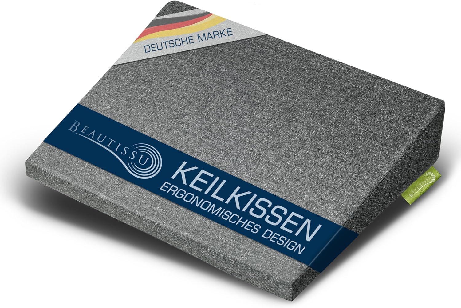 Beautissu Sitzkeilkissen, formstabil, rutschfester Bezug, waschbar & Reißverschluss – ergonomisches Sitzkissen, Keilkissen für Stuhl, Zuhause, Büro, Büro, Stuhlkissen, Büro, hellgrau – BeauErgo