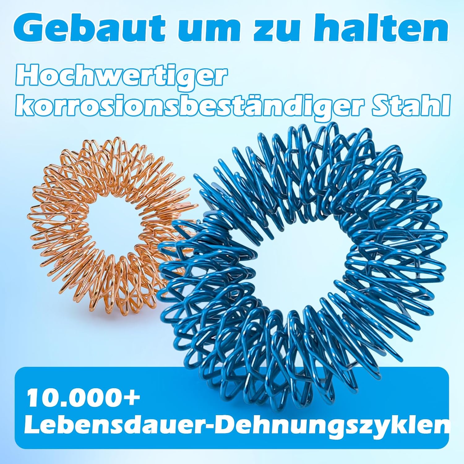 Akupressurring, 12-teiliges Fingermassagering-Set zum Stressabbau, Entspannung und Förderung der Durchblutung, 27 mm, Massagefinger, Zappelring für Erwachsene und Kinder (Farbe) – Bild 4