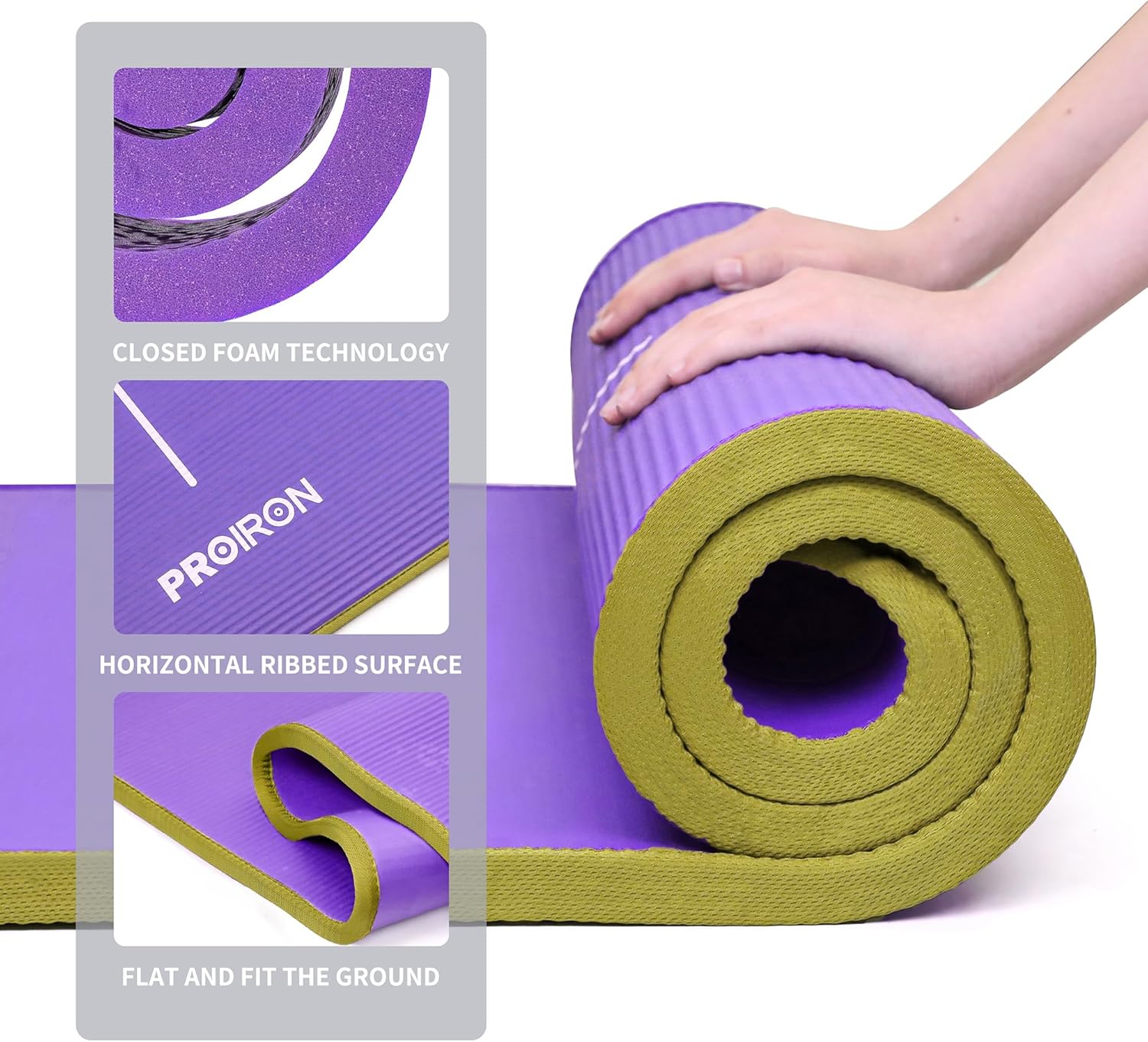 PROIRON Gymnastikmatte, Gymnastikmatte für Zuhause mit Tragegurt, Trainingsmatte rutschfest, Yogamatte dick 10/15 mm und Sportmatte, Fitnessmatte, Yogamatte, Pilatesmatte für Heimtraining – Bild 4
