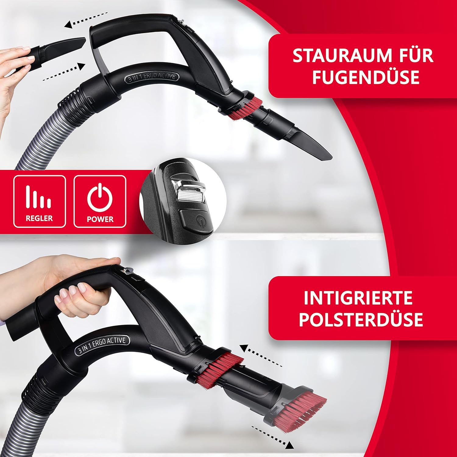arnica - Beutelloser Staubsauger 750 Watt I 70 dB I 5 Düsen ideal für Tierhaare I 3 Liter I HEPA 13 Filter für Allergiker I Beutelloser Staubsauger klein I Staubsauger I Staubsauger I Staubsauger Tierhaare Braun – Bild 2