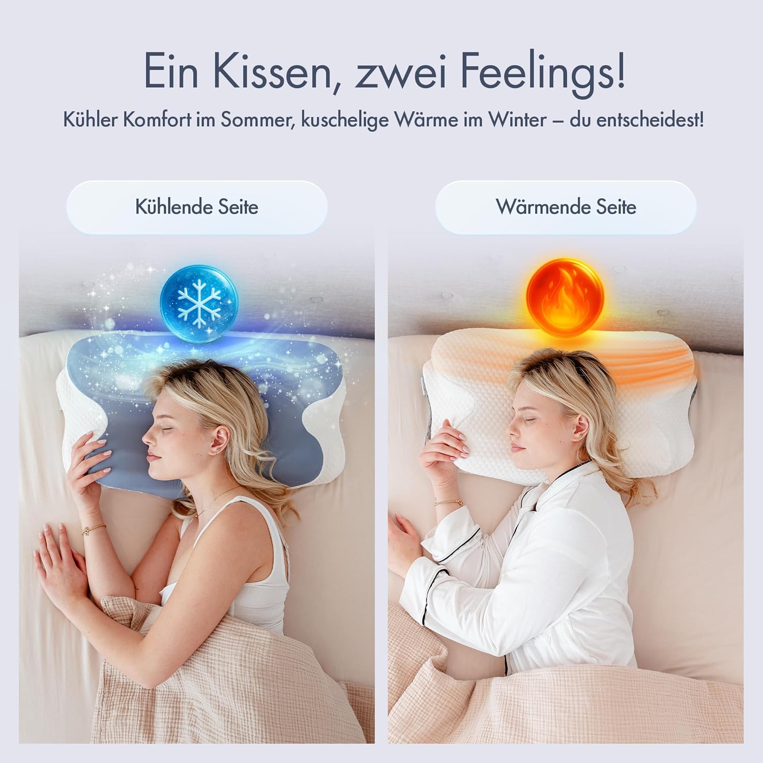 Knoop Home & Living Orthopädisches Nackenkissen aus Memory-Schaum – ergonomisches Kissen gegen Nackenschmerzen und Verspannungen – perfekt für Seitenschläfer und Rückenschläfer – abnehmbarer Bezug – Bild 2