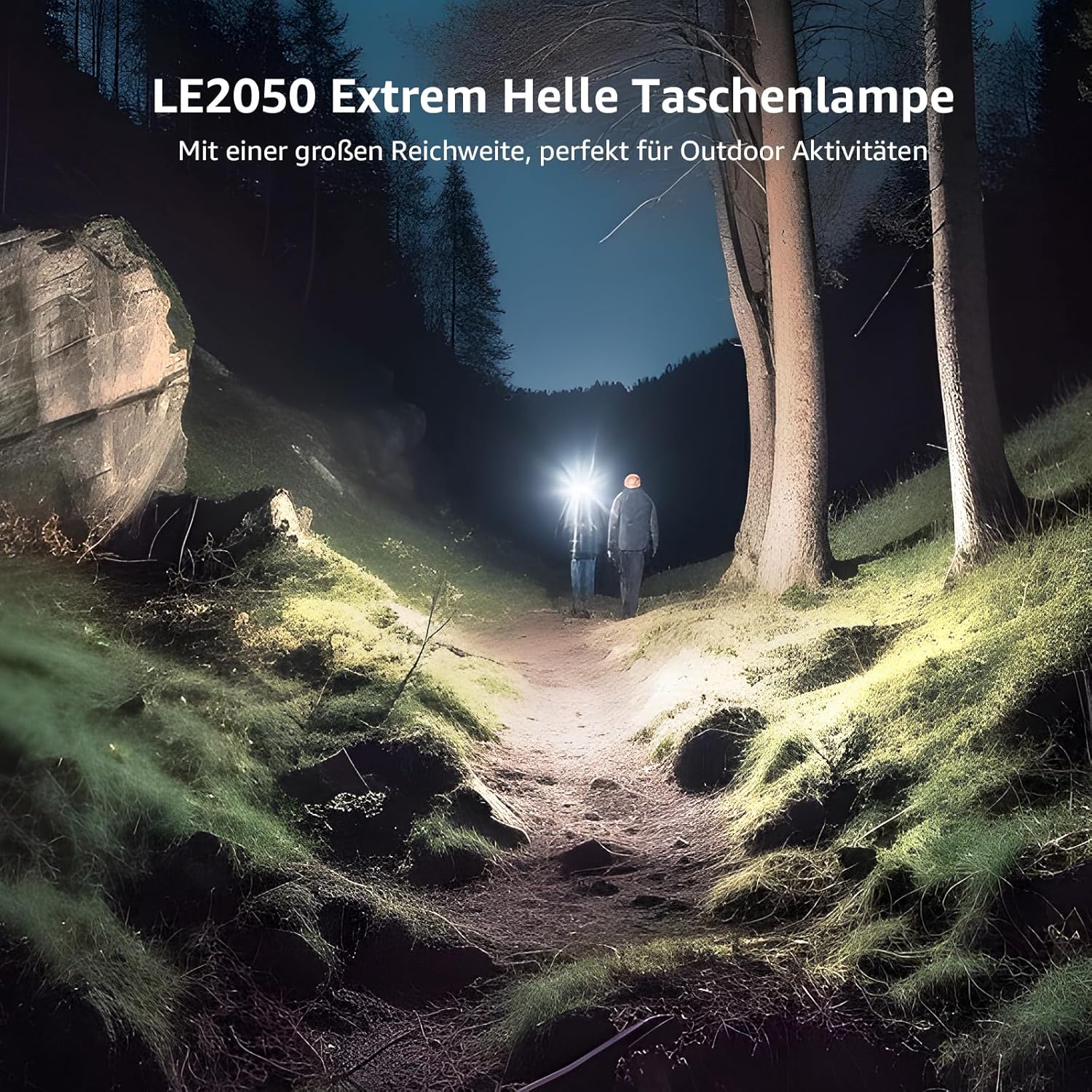 Lepro LED-Taschenlampe, LE2050, extrem hell mit Clip, zoombare Taschenlampe mit 5 Modi, wasserdichte Taschenlampe für Camping, Outdoor, Wandern, Angeln, Geschenk, 2 Stück – Bild 2