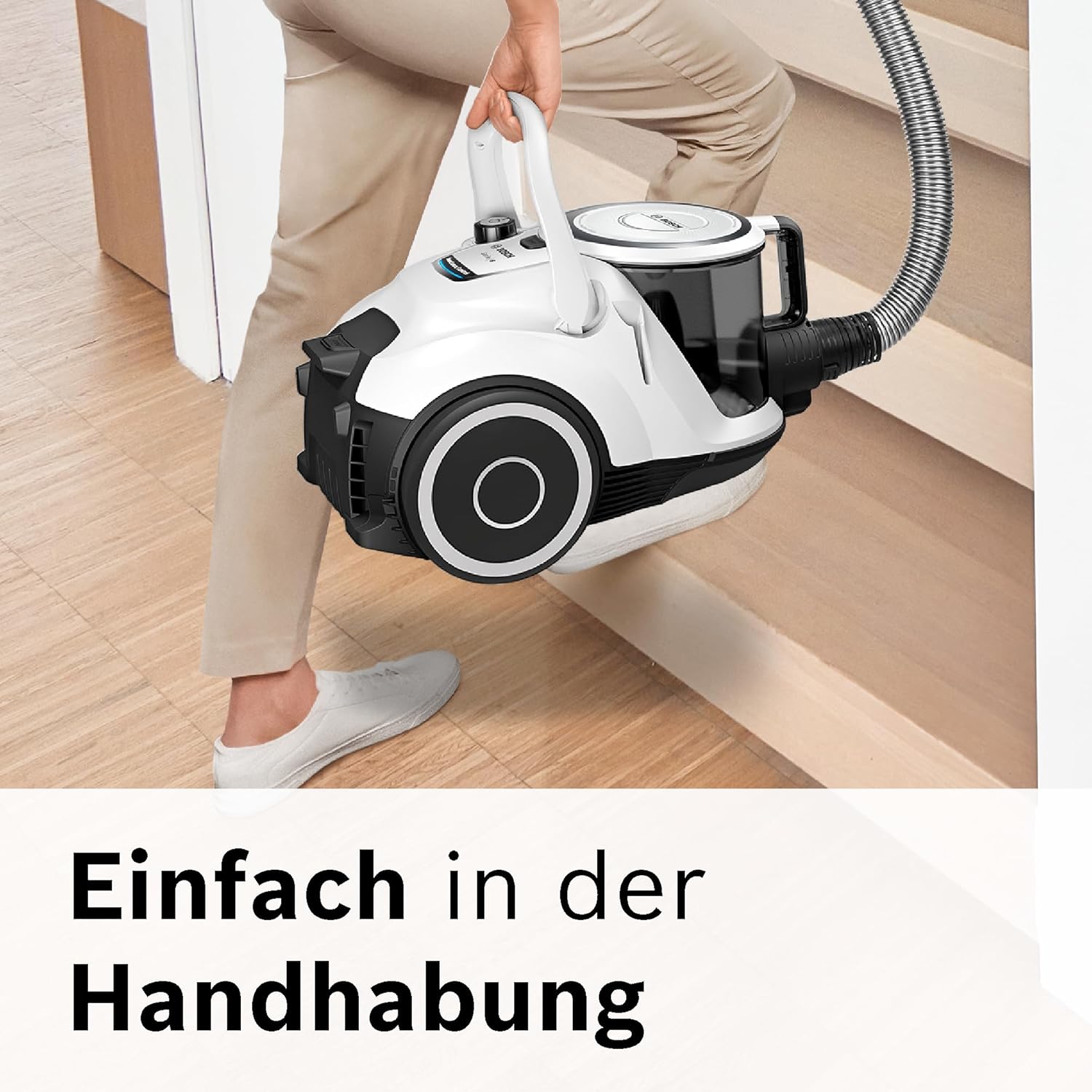 Bosch Bagless Series 6 BGC41XALL Staubsauger, Bodenstaubsauger, Testsieger, ideal für Allergiker, Hygienefilter, Hartbodendüse, XXL-Polsterdüse, hohe Saugleistung, leise, 700 W, weiß – Bild 6
