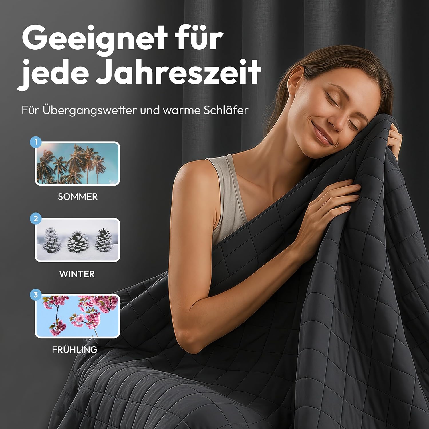 Gewichtsdecke 135 x 200 cm, 7 kg, schwere Bettdecke – Anti-Stress-Therapiedecke mit Glasdruckverteilung, schwere Gewichtsdecke für tiefen Schlaf und bessere Erholung, Einschlafhilfe für Erwachsene – Bild 7